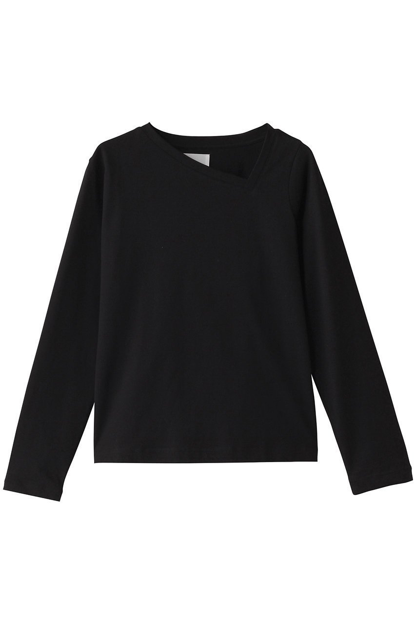 【ミディウミソリッド/MIDIUMISOLID】のasymmetry neck PO.S プルオーバー インテリア・キッズ・メンズ・レディースファッション・服の通販 founy(ファニー) 　ファッション　Fashion　レディースファッション　Fashion for Women　トップス・カットソー　Cut & Sew Tops　シャツ・ブラウス・オフィスカジュアル　Elegant Blouses & Button-Ups　ロングTシャツ・Tシャツ　Longline T-Shirts & Tees　カジュアルプルオーバー・ニットトップス　Pullovers & Knit Tops / Casual Pullovers　カットソー・ベーシックTシャツ　Cut-and-Sewn Tops / Stretch Tees & Basics　アシンメトリー　Asymmetrical Style　インナー　Innerwear　コンパクト　Compact, Small Size　スリーブ　Sleeve, Long Sleeve / Short Sleeve　ベーシック　Basic, Essential　ロング　Long, Long-Length　black|ID: prp329100004382954 ipo3291000000032876133