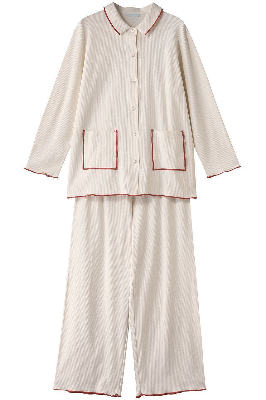 【キッドブルー/KID BLUE】の25リブメローパジャマ 人気、トレンドファッション・服の通販 founy(ファニー) 　ファッション　Fashion　レディースファッション　Fashion for Women　スリーブ　Sleeve, Long Sleeve / Short Sleeve　パジャマ　Pajamas, Sleepwear　リラックス　Relax, Relaxed Fit　ロング　Long, Long-Length　再入荷　Restock / Back in Stock　 other-1|ID: prp329100004382955 ipo3291000000032834082