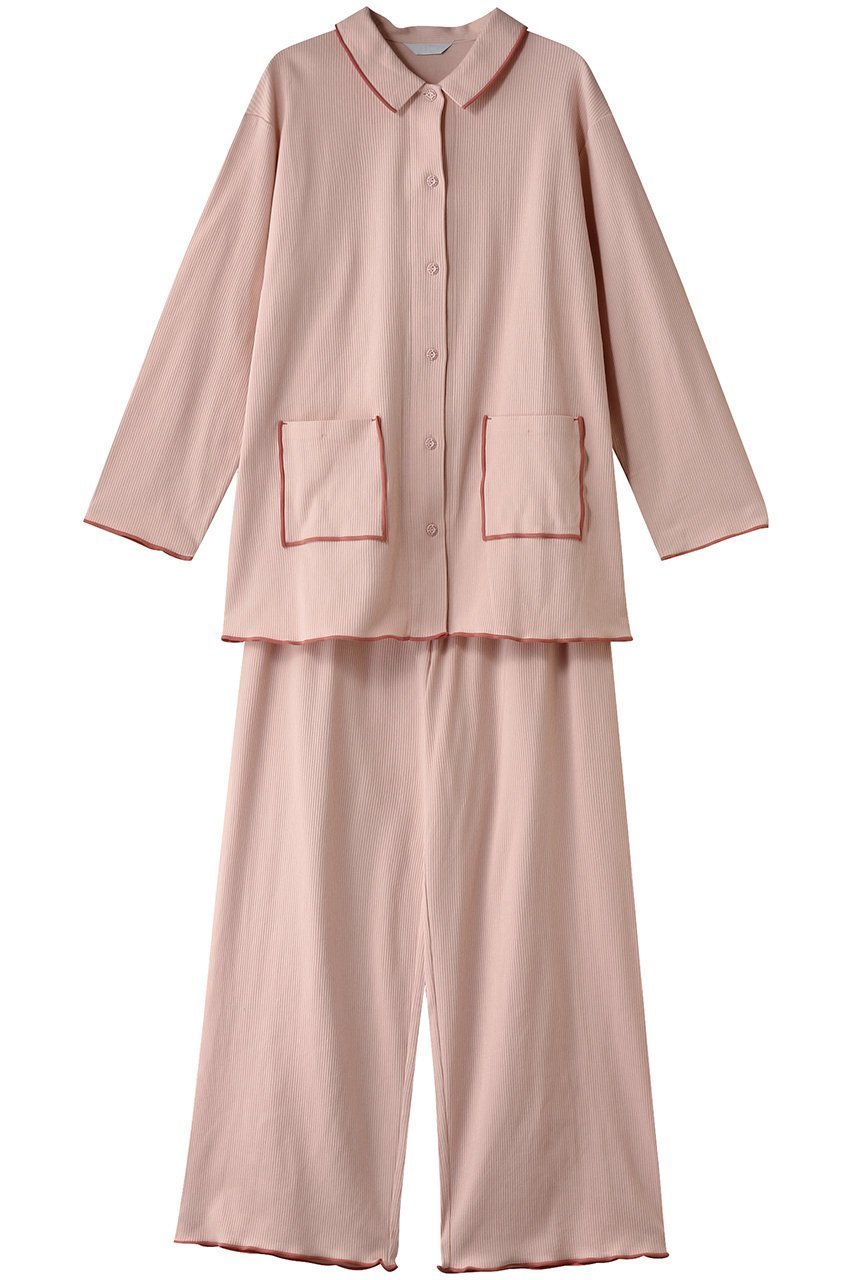 【キッドブルー/KID BLUE】の25リブメローパジャマ インテリア・キッズ・メンズ・レディースファッション・服の通販 founy(ファニー) 　ファッション　Fashion　レディースファッション　Fashion for Women　スリーブ　Sleeve, Long Sleeve / Short Sleeve　パジャマ　Pajamas, Sleepwear　リラックス　Relax, Relaxed Fit　ロング　Long, Long-Length　再入荷　Restock / Back in Stock　ピンク|ID: prp329100004382955 ipo3291000000032834084