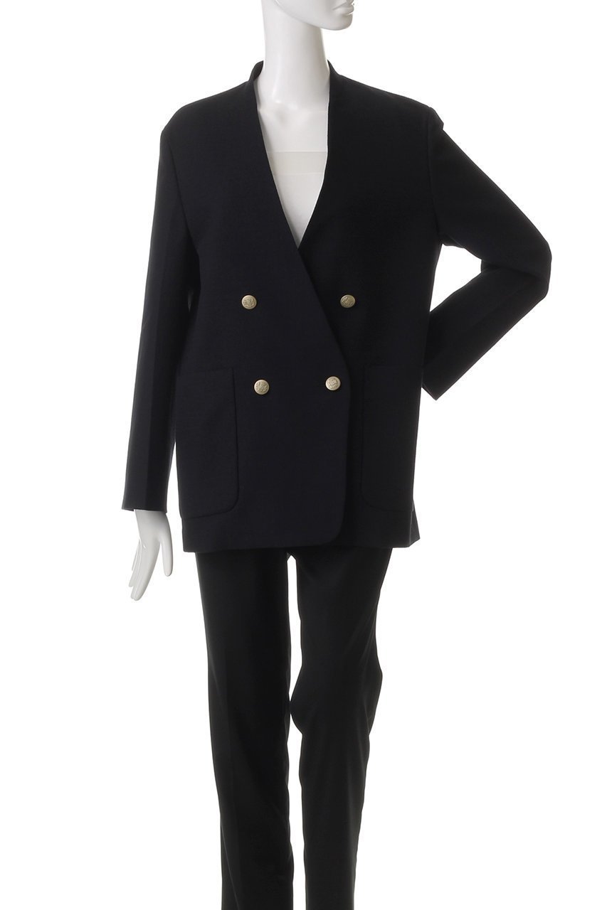 【エブール/ebure】のドライプリペラ ノーカラーダブルブレストジャケット 人気、トレンドファッション・服の通販 founy(ファニー) 　ファッション　Fashion　レディースファッション　Fashion for Women　アウター　Coat / Outerwear Collection　レディースジャケット・軽アウター　Jackets　ショルダー　Shoulder, Shoulder Strap　ジャケット　Jacket, Outerwear　パッチ　Patch, Appliqué　ポケット　Pocket, Pocket Detail　other-2|ID: prp329100004382973 ipo3291000000032960333