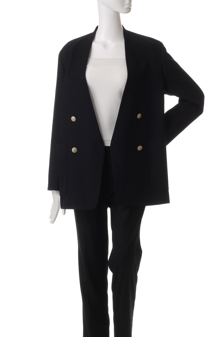 【エブール/ebure】のドライプリペラ ノーカラーダブルブレストジャケット 人気、トレンドファッション・服の通販 founy(ファニー) 　ファッション　Fashion　レディースファッション　Fashion for Women　アウター　Coat / Outerwear Collection　レディースジャケット・軽アウター　Jackets　ショルダー　Shoulder, Shoulder Strap　ジャケット　Jacket, Outerwear　パッチ　Patch, Appliqué　ポケット　Pocket, Pocket Detail　other-7|ID: prp329100004382973 ipo3291000000032960352