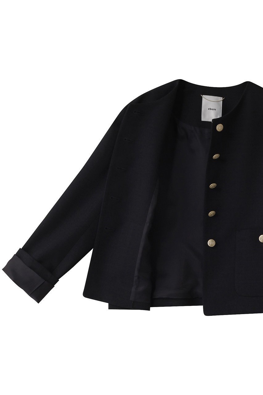 【エブール/ebure】のドライプリペラ ノーカラークロップドジャケット 人気、トレンドファッション・服の通販 founy(ファニー) 　ファッション　Fashion　レディースファッション　Fashion for Women　アウター　Coat / Outerwear Collection　レディースジャケット・軽アウター　Jackets　ジャケット　Jacket, Outerwear　デニム　Denim, Jeans Material　バランス　Balance, Style Balance　エレガント 上品　Elegant　other-6|ID: prp329100004382974 ipo3291000000032965829