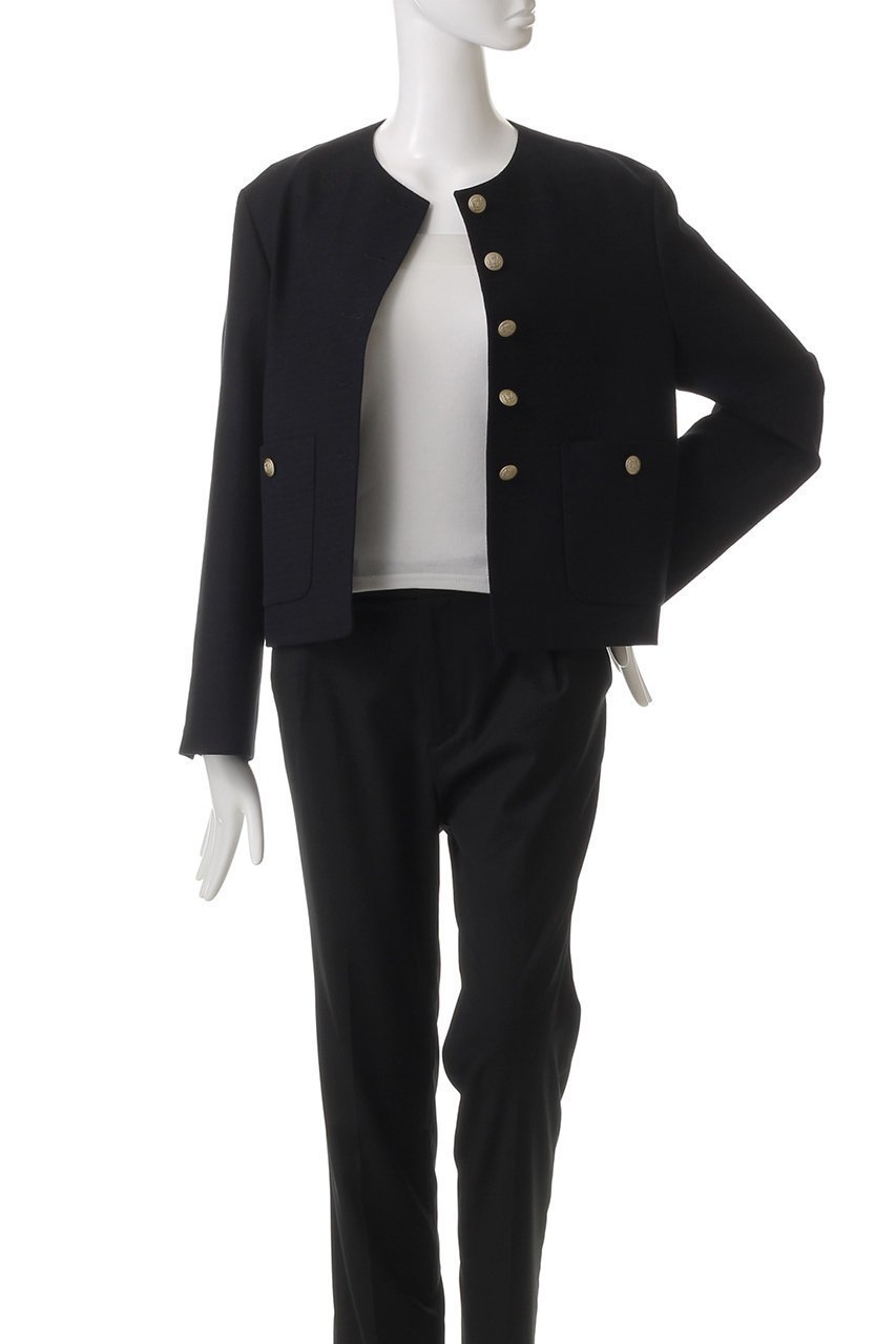 【エブール/ebure】のドライプリペラ ノーカラークロップドジャケット 人気、トレンドファッション・服の通販 founy(ファニー) 　ファッション　Fashion　レディースファッション　Fashion for Women　アウター　Coat / Outerwear Collection　レディースジャケット・軽アウター　Jackets　ジャケット　Jacket, Outerwear　デニム　Denim, Jeans Material　バランス　Balance, Style Balance　エレガント 上品　Elegant　other-7|ID: prp329100004382974 ipo3291000000032965832