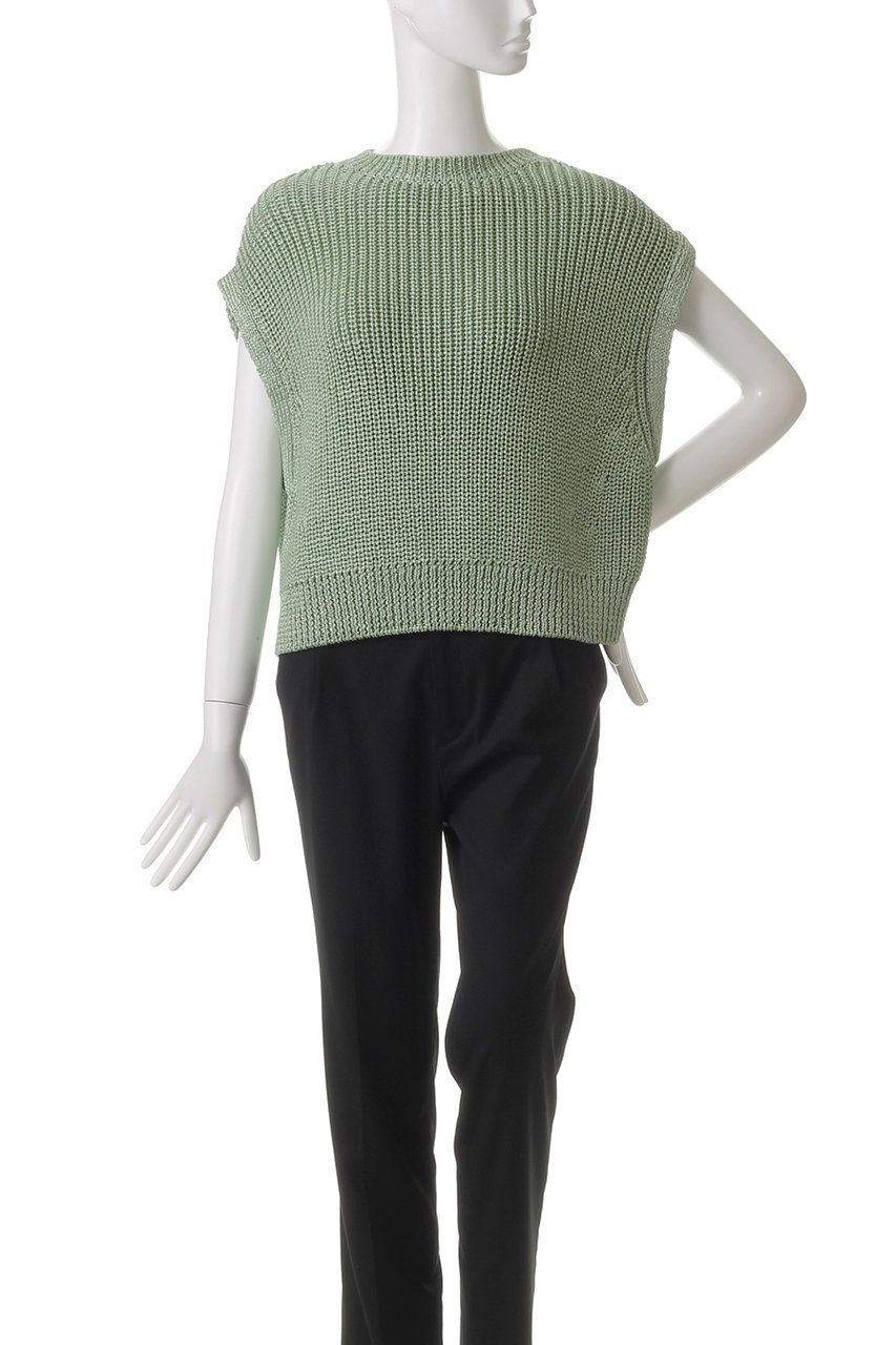 【エブール/ebure】のブライトリリヤーン ノースリーブニットプルオーバー 人気、トレンドファッション・服の通販 founy(ファニー) 　ファッション　Fashion　レディースファッション　Fashion for Women　トップス・カットソー　Cut & Sew Tops　ニット　Knit Tops & Sweaters　キャミソール&ノースリーブ　Camisoles & Sleeveless Tops　カジュアルプルオーバー・ニットトップス　Pullovers & Knit Tops / Casual Pullovers　コンパクト　Compact, Small Size　ストレート　Straight, Straight Cut　ドレープ　Drape, Draping Fabric　ドロップ　Drop Shoulder, Dropped Style　エレガント 上品　Elegant　other-2|ID: prp329100004382982 ipo3291000000032950842