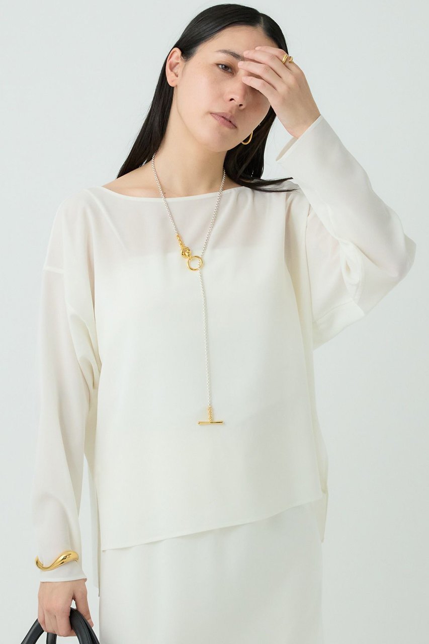 【カオス/Chaos】のトランブラウス 人気、トレンドファッション・服の通販 founy(ファニー) 　ファッション　Fashion　レディースファッション　Fashion for Women　トップス・カットソー　Cut & Sew Tops　シャツ・ブラウス・オフィスカジュアル　Elegant Blouses & Button-Ups　オーガンジー　Organza Fabric　シンプル　Simple, Minimal　ストレッチ　Stretch, Stretchy Fabric　スリーブ　Sleeve, Long Sleeve / Short Sleeve　ドレープ　Drape, Draping Fabric　ボトム　Bottoms, Lower Wear　ロング　Long, Long-Length　エレガント 上品　Elegant　再入荷　Restock / Back in Stock　 other-1|ID: prp329100004382990 ipo3291000000035274403