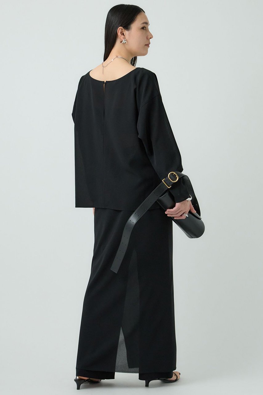 【カオス/Chaos】のトランブラウス 人気、トレンドファッション・服の通販 founy(ファニー) 　ファッション　Fashion　レディースファッション　Fashion for Women　トップス・カットソー　Cut & Sew Tops　シャツ・ブラウス・オフィスカジュアル　Elegant Blouses & Button-Ups　オーガンジー　Organza Fabric　シンプル　Simple, Minimal　ストレッチ　Stretch, Stretchy Fabric　スリーブ　Sleeve, Long Sleeve / Short Sleeve　ドレープ　Drape, Draping Fabric　ボトム　Bottoms, Lower Wear　ロング　Long, Long-Length　エレガント 上品　Elegant　再入荷　Restock / Back in Stock　other-4|ID: prp329100004382990 ipo3291000000035274408