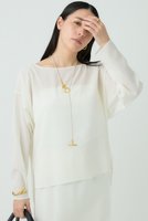 【カオス/Chaos】のトランブラウス 人気、トレンドファッション・服の通販 founy(ファニー) ファッション Fashion レディースファッション Fashion for Women トップス・カットソー Cut & Sew Tops シャツ・ブラウス・オフィスカジュアル Elegant Blouses & Button-Ups オーガンジー Organza Fabric シンプル Simple, Minimal ストレッチ Stretch, Stretchy Fabric スリーブ Sleeve, Long Sleeve / Short Sleeve ドレープ Drape, Draping Fabric ボトム Bottoms, Lower Wear ロング Long, Long-Length エレガント 上品 Elegant |ID:prp329100004382990