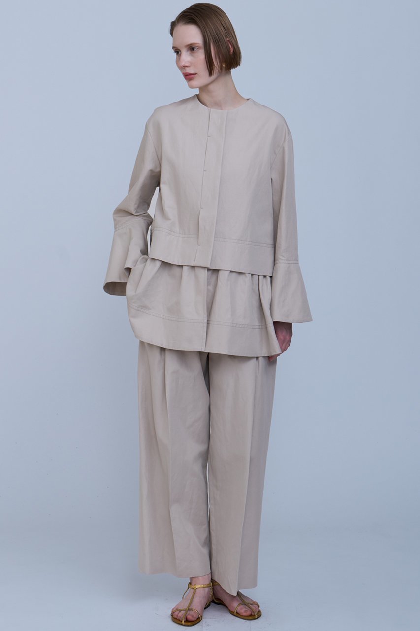 【ハウス オブ ロータス/HOUSE OF LOTUS】のコットンリネンレイヤードタックパンツ 人気、トレンドファッション・服の通販 founy(ファニー) 　ファッション　Fashion　レディースファッション　Fashion for Women　パンツ　Pants & Trousers　ツイル　Twist, Twisted Detail　フィット　Fit, Slim Fit　フォルム　Silhouette, Form　リネン　Linen, Linen Fabric　リラックス　Relax, Relaxed Fit　other-2|ID: prp329100004382995 ipo3291000000032923515
