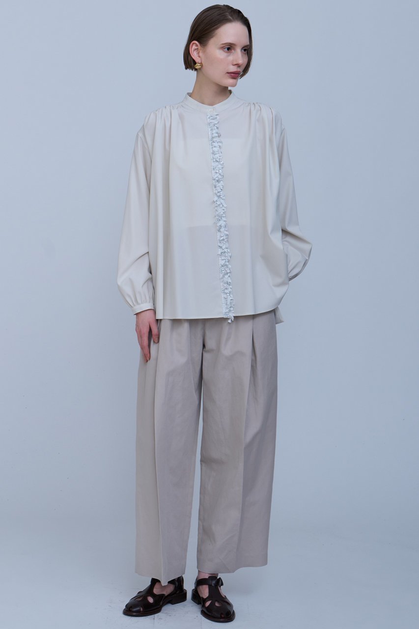 【ハウス オブ ロータス/HOUSE OF LOTUS】のコットンリネンレイヤードタックパンツ 人気、トレンドファッション・服の通販 founy(ファニー) 　ファッション　Fashion　レディースファッション　Fashion for Women　パンツ　Pants & Trousers　ツイル　Twist, Twisted Detail　フィット　Fit, Slim Fit　フォルム　Silhouette, Form　リネン　Linen, Linen Fabric　リラックス　Relax, Relaxed Fit　other-4|ID: prp329100004382995 ipo3291000000032923531