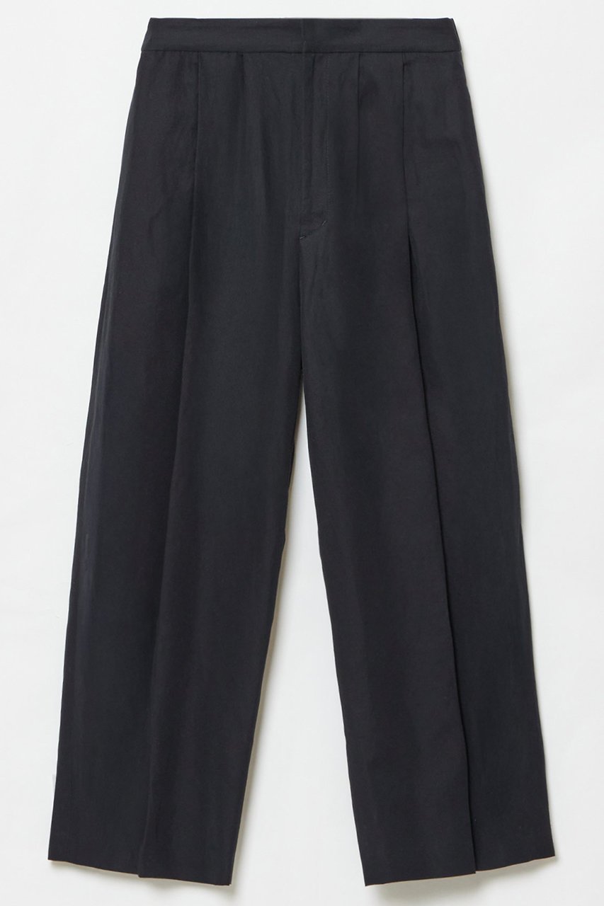 【ハウス オブ ロータス/HOUSE OF LOTUS】のコットンリネンレイヤードタックパンツ インテリア・キッズ・メンズ・レディースファッション・服の通販 founy(ファニー) 　ファッション　Fashion　レディースファッション　Fashion for Women　パンツ　Pants & Trousers　ツイル　Twist, Twisted Detail　フィット　Fit, Slim Fit　フォルム　Silhouette, Form　リネン　Linen, Linen Fabric　リラックス　Relax, Relaxed Fit　ネイビー|ID: prp329100004382995 ipo3291000000034952364