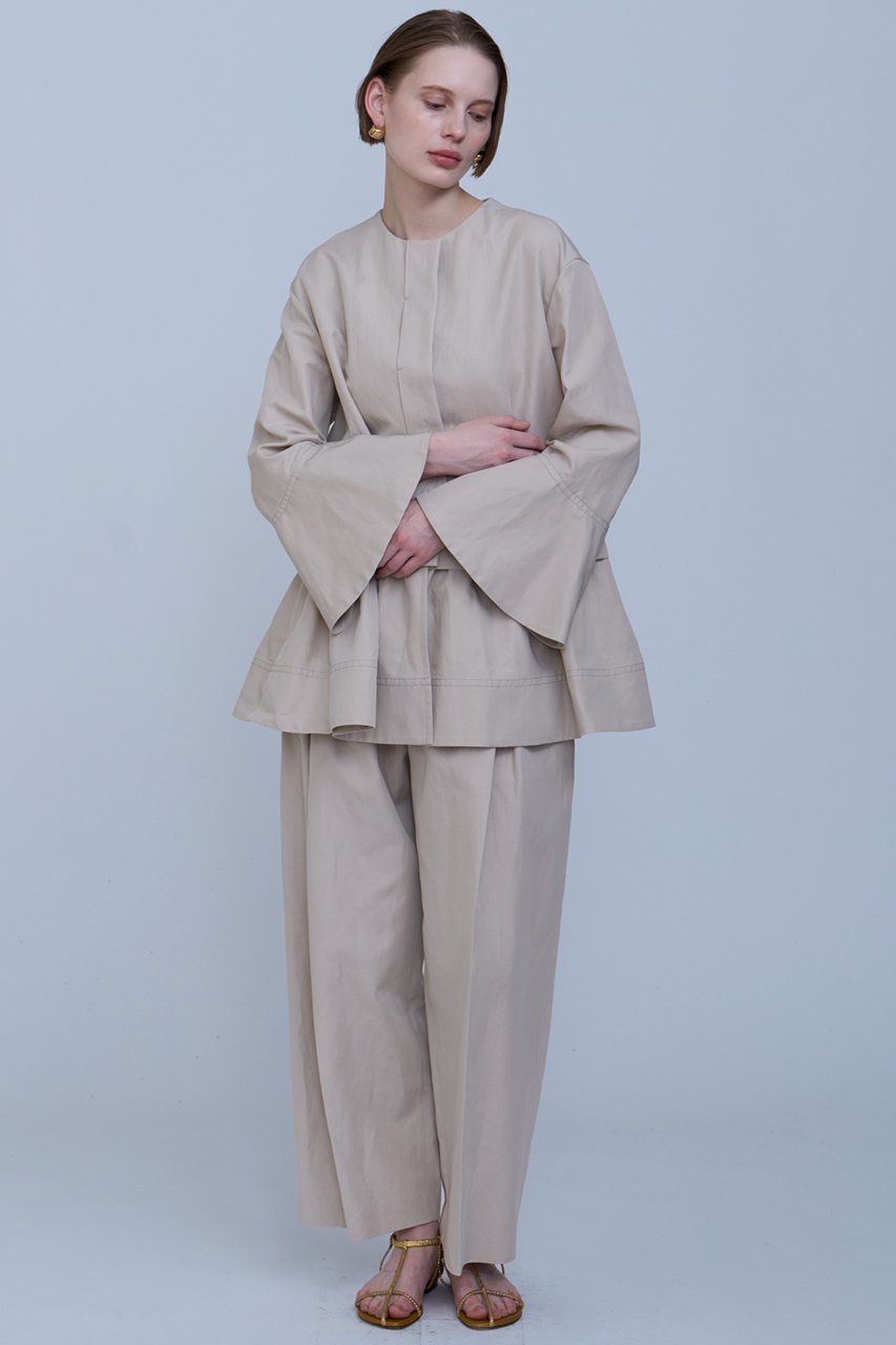 【ハウス オブ ロータス/HOUSE OF LOTUS】のコットンリネンレイヤードタックパンツ 人気、トレンドファッション・服の通販 founy(ファニー) 　ファッション　Fashion　レディースファッション　Fashion for Women　パンツ　Pants & Trousers　ツイル　Twist, Twisted Detail　フィット　Fit, Slim Fit　フォルム　Silhouette, Form　リネン　Linen, Linen Fabric　リラックス　Relax, Relaxed Fit　other-3|ID: prp329100004382995 ipo3291000000035629155