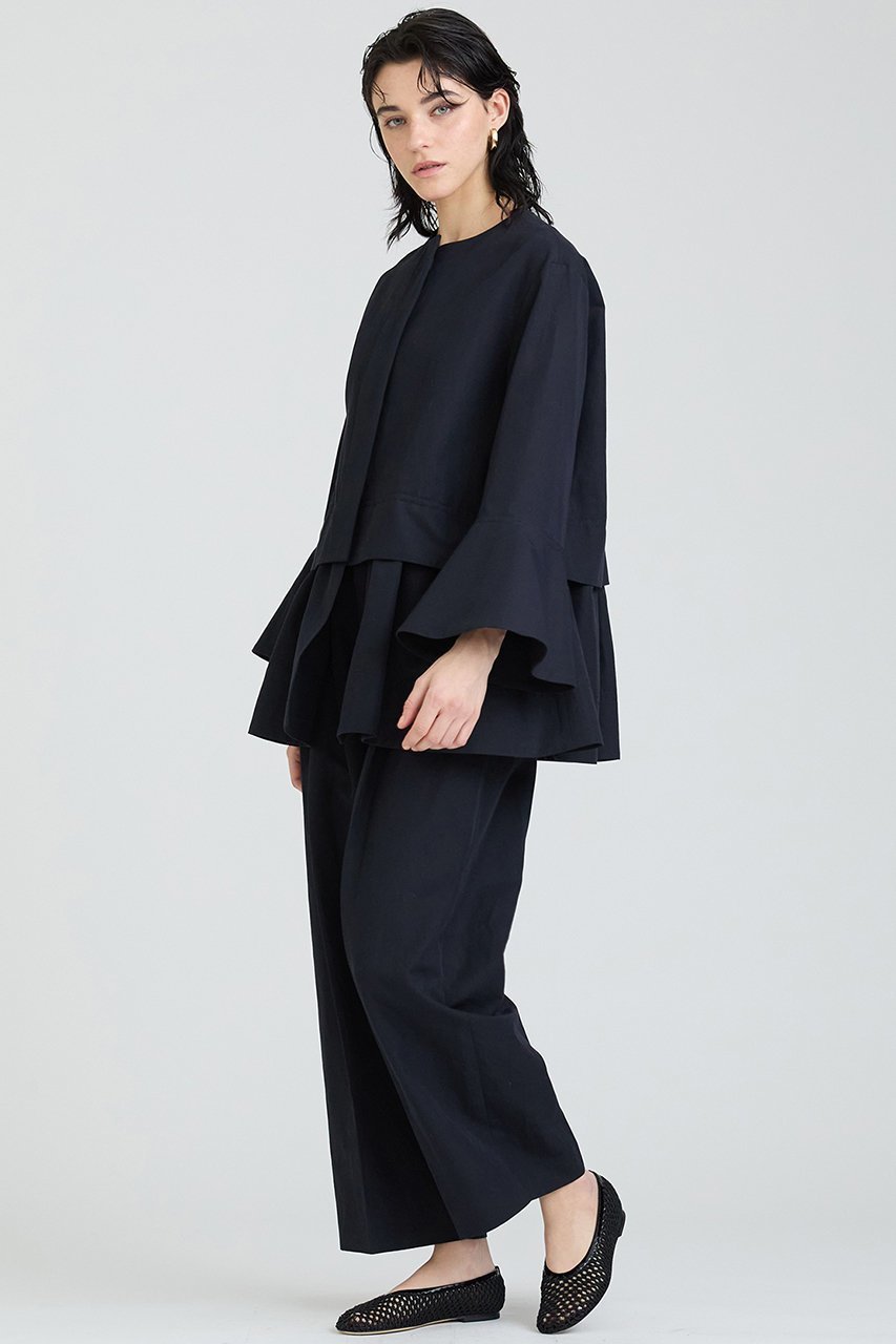 【ハウス オブ ロータス/HOUSE OF LOTUS】のコットンリネンティアードジャケット 人気、トレンドファッション・服の通販 founy(ファニー) 　ファッション　Fashion　レディースファッション　Fashion for Women　アウター　Coat / Outerwear Collection　レディースジャケット・軽アウター　Jackets　エレガント 上品　Elegant　カフス　Cuff Design　ジャケット　Jacket, Outerwear　ツイル　Twist, Twisted Detail　ティアード　Tiered, Tiered Style　フェミニン　Feminine, Girly　フレア　Flare, Flared　ヘムライン　Hemline, Bottom Cut　リネン　Linen, Linen Fabric　other-3|ID: prp329100004382996 ipo3291000000032786522