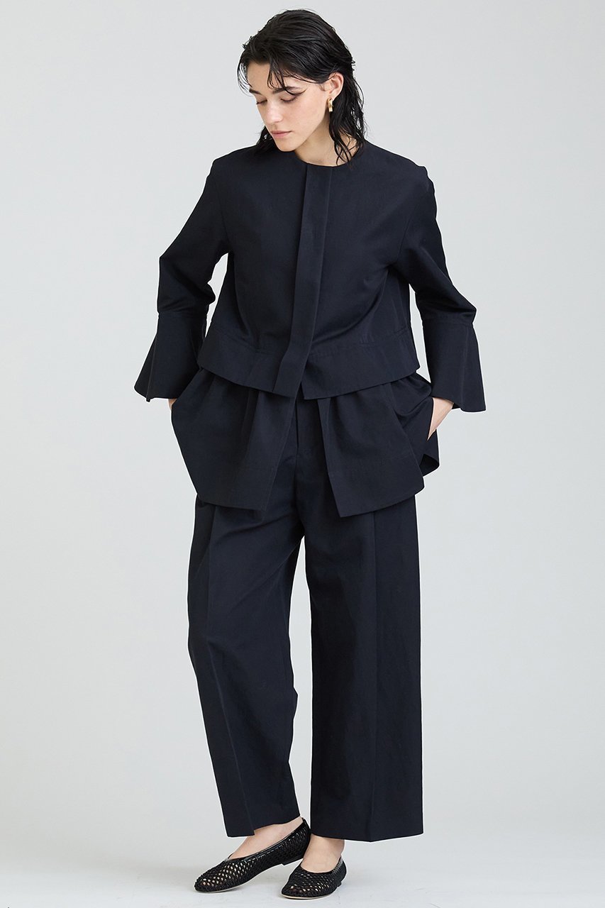 【ハウス オブ ロータス/HOUSE OF LOTUS】のコットンリネンティアードジャケット 人気、トレンドファッション・服の通販 founy(ファニー) 　ファッション　Fashion　レディースファッション　Fashion for Women　アウター　Coat / Outerwear Collection　レディースジャケット・軽アウター　Jackets　エレガント 上品　Elegant　カフス　Cuff Design　ジャケット　Jacket, Outerwear　ツイル　Twist, Twisted Detail　ティアード　Tiered, Tiered Style　フェミニン　Feminine, Girly　フレア　Flare, Flared　ヘムライン　Hemline, Bottom Cut　リネン　Linen, Linen Fabric　other-4|ID: prp329100004382996 ipo3291000000032786525