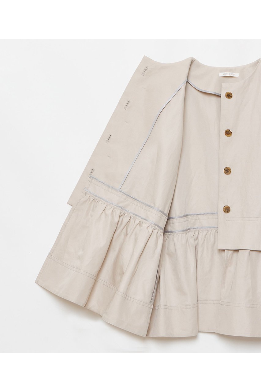 【ハウス オブ ロータス/HOUSE OF LOTUS】のコットンリネンティアードジャケット 人気、トレンドファッション・服の通販 founy(ファニー) 　ファッション　Fashion　レディースファッション　Fashion for Women　アウター　Coat / Outerwear Collection　レディースジャケット・軽アウター　Jackets　エレガント 上品　Elegant　カフス　Cuff Design　ジャケット　Jacket, Outerwear　ツイル　Twist, Twisted Detail　ティアード　Tiered, Tiered Style　フェミニン　Feminine, Girly　フレア　Flare, Flared　ヘムライン　Hemline, Bottom Cut　リネン　Linen, Linen Fabric　other-5|ID: prp329100004382996 ipo3291000000034956251