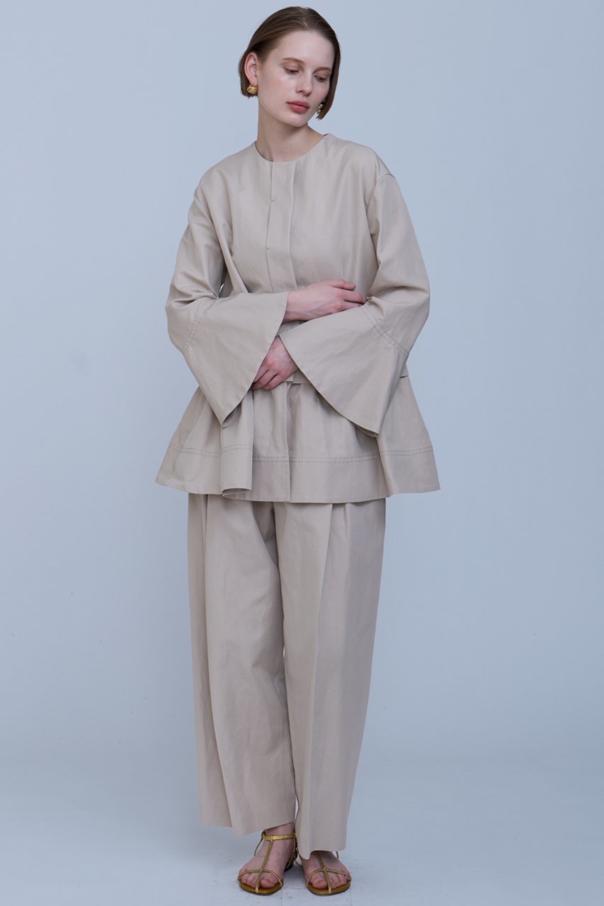 【ハウス オブ ロータス/HOUSE OF LOTUS】のコットンリネンティアードジャケット 人気、トレンドファッション・服の通販 founy(ファニー) 　ファッション　Fashion　レディースファッション　Fashion for Women　アウター　Coat / Outerwear Collection　レディースジャケット・軽アウター　Jackets　エレガント 上品　Elegant　カフス　Cuff Design　ジャケット　Jacket, Outerwear　ツイル　Twist, Twisted Detail　ティアード　Tiered, Tiered Style　フェミニン　Feminine, Girly　フレア　Flare, Flared　ヘムライン　Hemline, Bottom Cut　リネン　Linen, Linen Fabric　other-7|ID: prp329100004382996 ipo3291000000034956253