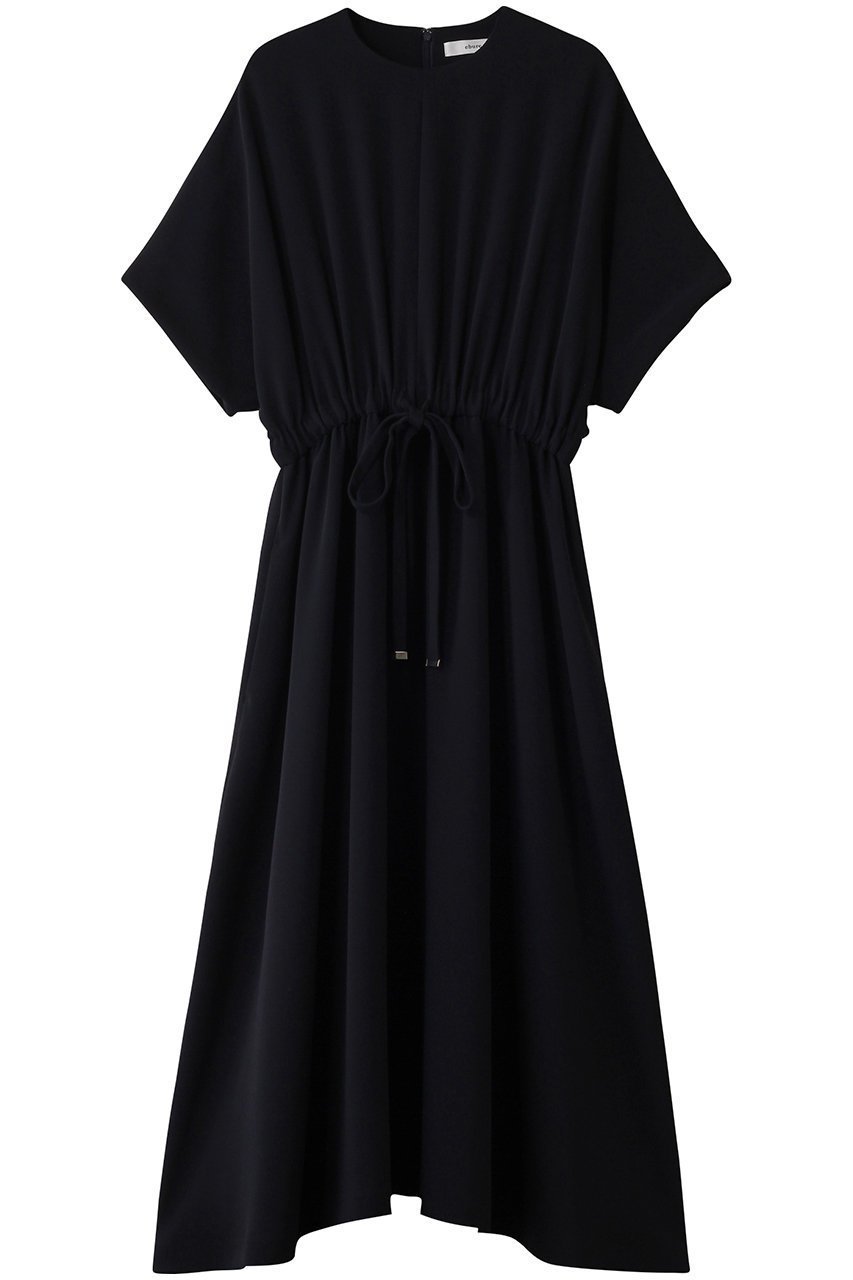 【エブール/ebure】のトリアセダブルクロス ウォッシャブルフレアワンピース インテリア・キッズ・メンズ・レディースファッション・服の通販 founy(ファニー) 　ファッション　Fashion　レディースファッション　Fashion for Women　ワンピース　Dresses　チュニック　Tunic Tops & Dresses　エアリー　Airy Texture　オケージョン　Occasion Wear　ダブル　Double, Double-Breasted　チュニック　Tunic, Long Top　フレア　Flare, Flared　再入荷　Restock / Back in Stock　ネイビー|ID: prp329100004382999 ipo3291000000036885096