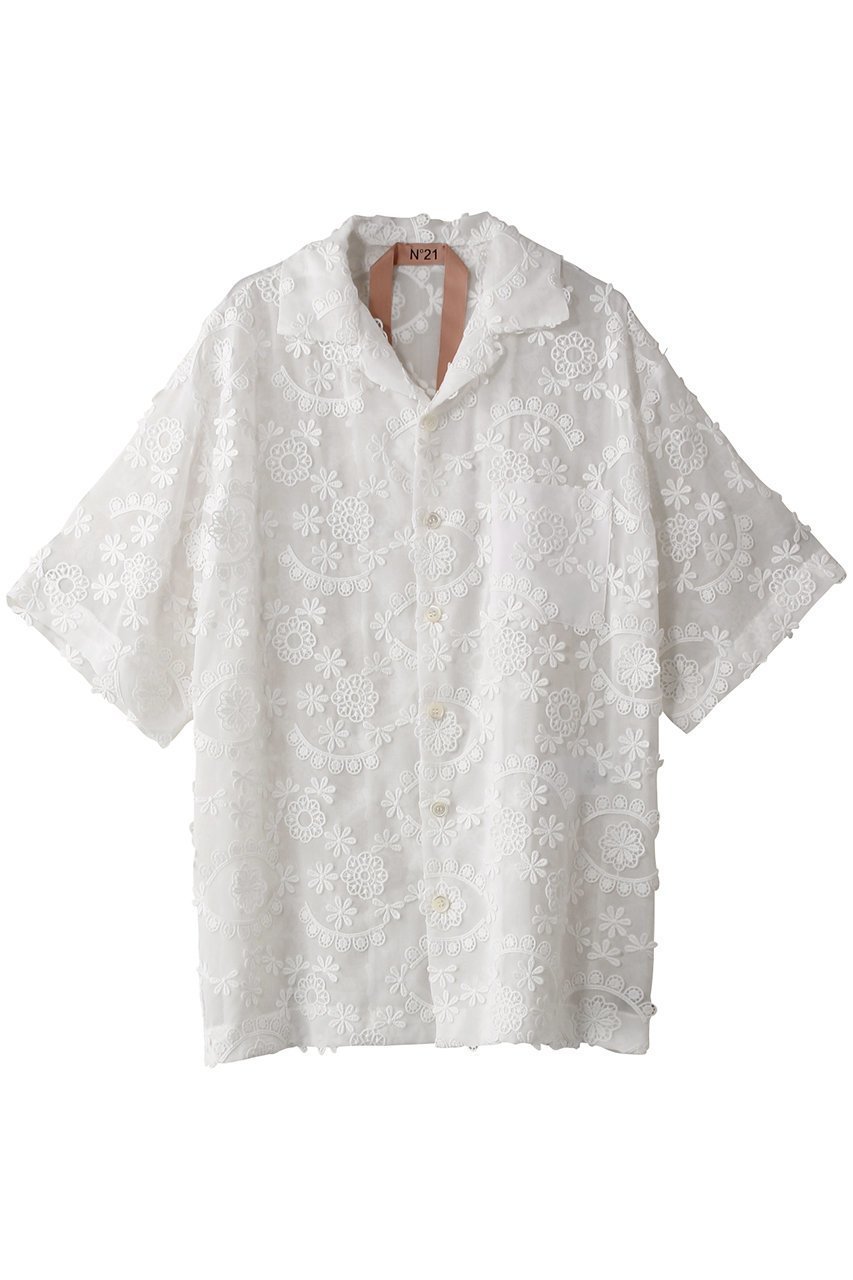 【ヌメロ ヴェントゥーノ/N°21】のレースシャツ 人気、トレンドファッション・服の通販 founy(ファニー) 　ファッション　Fashion　レディースファッション　Fashion for Women　トップス・カットソー　Cut & Sew Tops　シャツ・ブラウス・オフィスカジュアル　Elegant Blouses & Button-Ups　キャミソール　Camisole, Spaghetti Strap Top　ショート　Short, Short Length　シンプル　Simple, Minimal　スリーブ　Sleeve, Long Sleeve / Short Sleeve　タンク　Tank Top, Sleeveless Top　フェミニン　Feminine, Girly　レース　Lace, Lace Fabric　 other-1|ID: prp329100004383013 ipo3291000000032867122