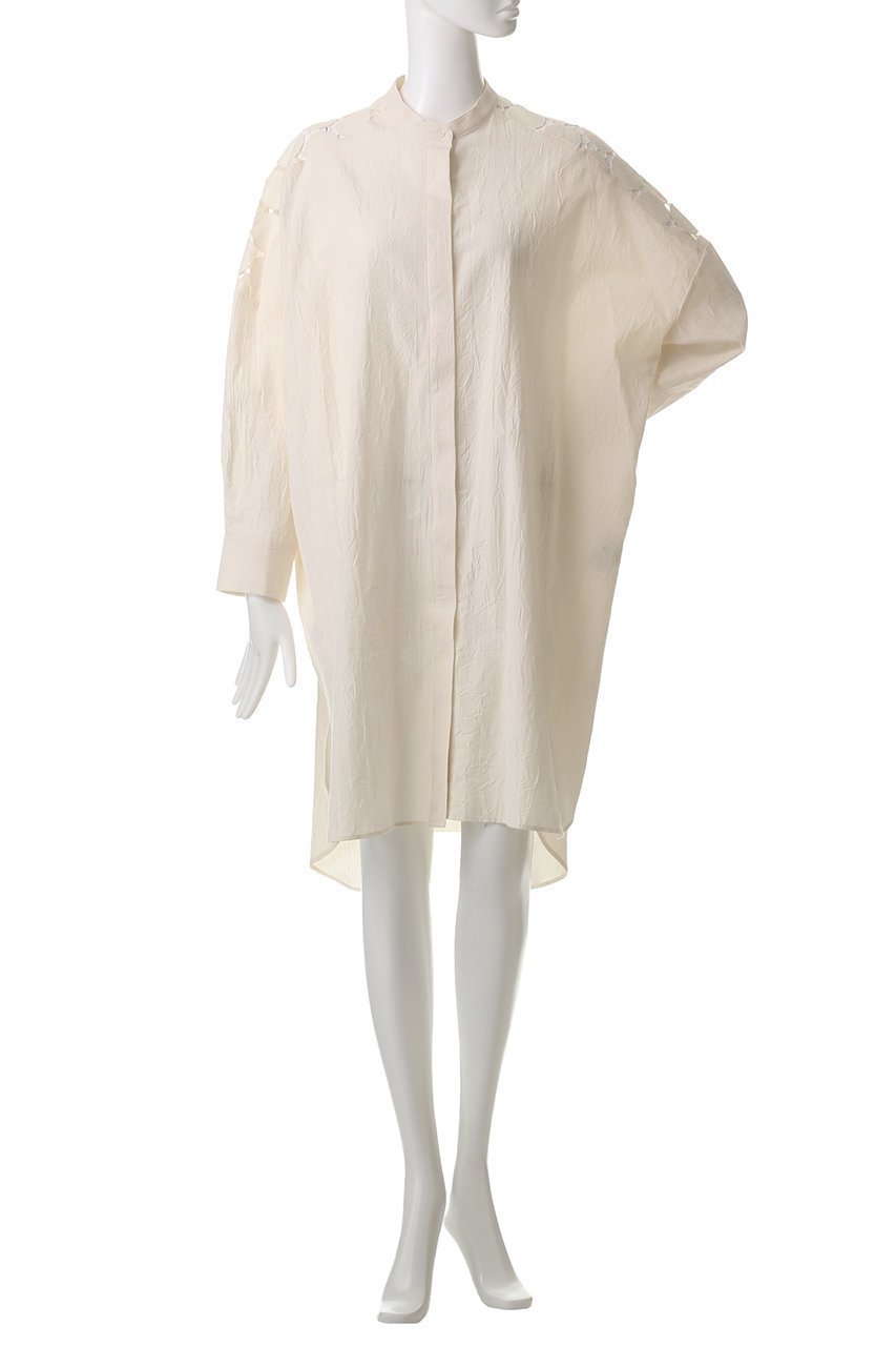 【ミズイロ インド/mizuiro ind】のlace mix stand collar shirt OP ワンピース 人気、トレンドファッション・服の通販 founy(ファニー) 　ファッション　Fashion　レディースファッション　Fashion for Women　ワンピース　Dresses　チュニック　Tunic Tops & Dresses　スタンド　Stand Collar, Upright Stand　スリーブ　Sleeve, Long Sleeve / Short Sleeve　チュニック　Tunic, Long Top　フェミニン　Feminine, Girly　レース　Lace, Lace Fabric　ロング　Long, Long-Length　夏　Summer　春　Spring　S/S・春夏　SS, Spring/Summer, Warm Season　other-2|ID: prp329100004383034 ipo3291000000032876954