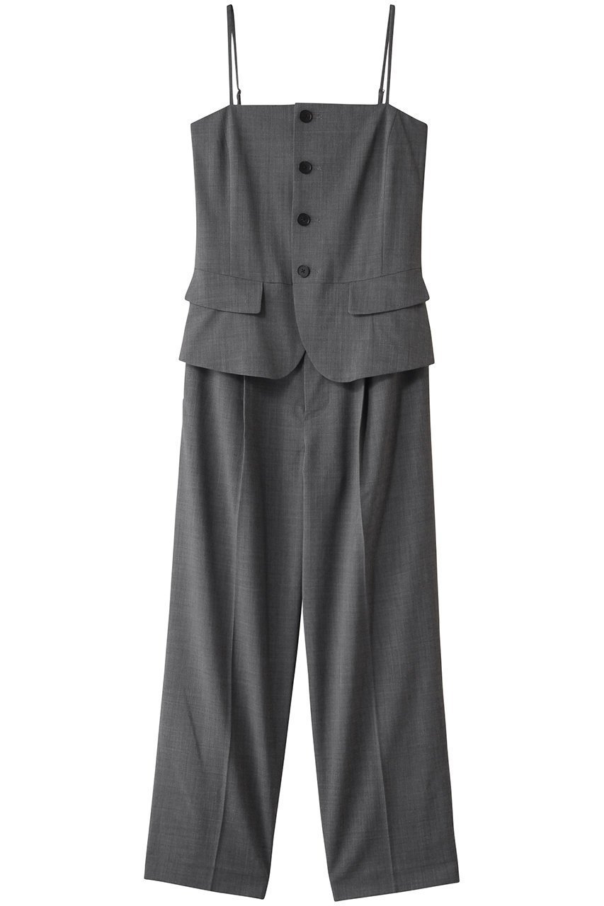 【エリオポール/heliopole】のジャンプスーツ(コンビネゾン) インテリア・キッズ・メンズ・レディースファッション・服の通販 founy(ファニー) 　ファッション　Fashion　レディースファッション　Fashion for Women　パンツ　Pants & Trousers　インナー　Innerwear　キャミソール　Camisole, Spaghetti Strap Top　コンビネゾン　Jumpsuit, All-in-One　スーツ　Suit, Formalwear　ドッキング　Docking, Mixed Material　マニッシュ　Mannish, Boyish　ロング　Long, Long-Length　グレー|ID: prp329100004383040 ipo3291000000035055749