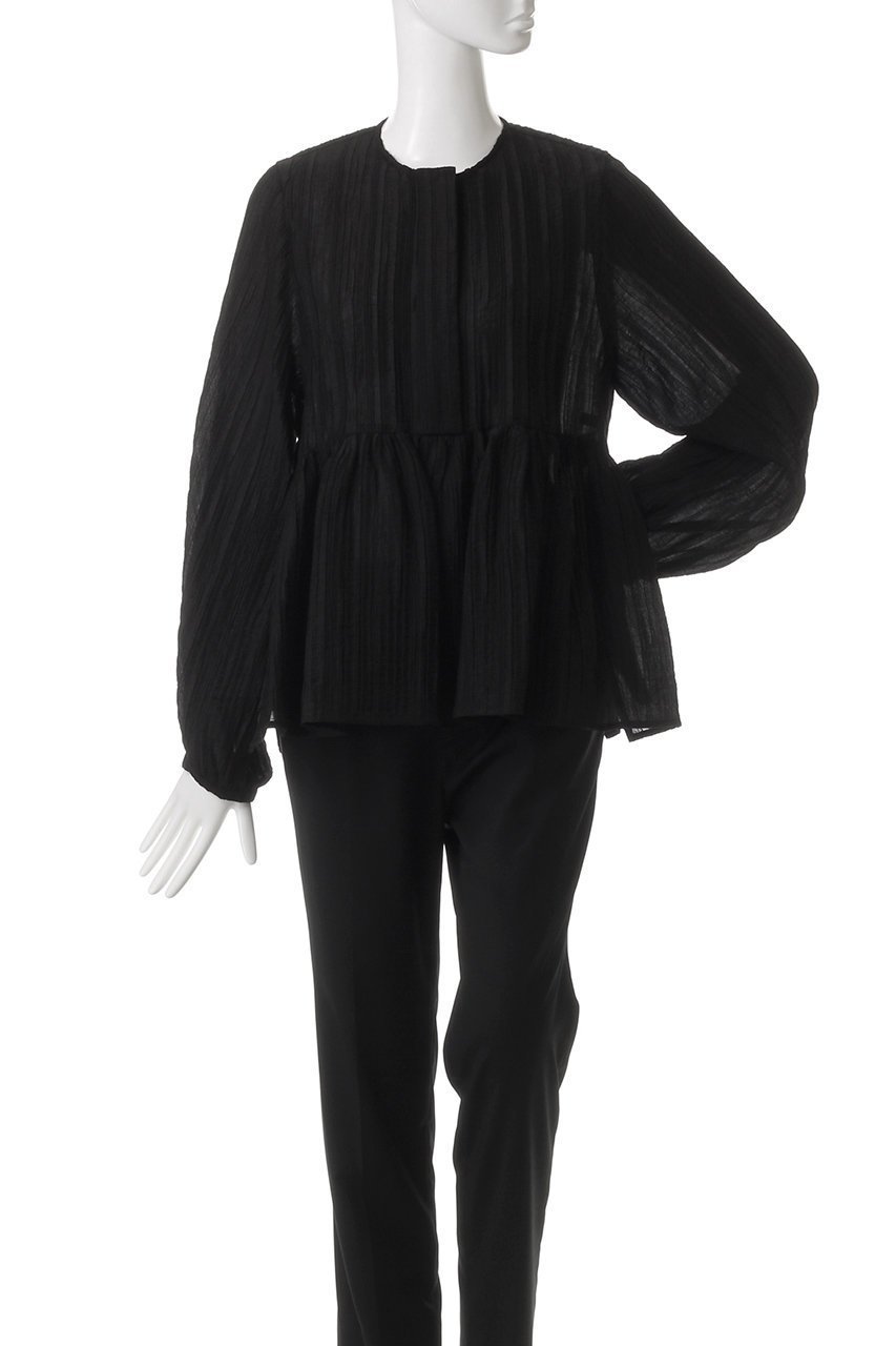 【エリオポール/heliopole】のストライプクレープサイドスリットブラウス 人気、トレンドファッション・服の通販 founy(ファニー) 　ファッション　Fashion　レディースファッション　Fashion for Women　トップス・カットソー　Cut & Sew Tops　シャツ・ブラウス・オフィスカジュアル　Elegant Blouses & Button-Ups　シアー　Sheer, See-Through　ストライプ　Stripe, Striped Pattern　スリーブ　Sleeve, Long Sleeve / Short Sleeve　ロング　Long, Long-Length　夏　Summer　春　Spring　S/S・春夏　SS, Spring/Summer, Warm Season　other-2|ID: prp329100004383044 ipo3291000000032909810
