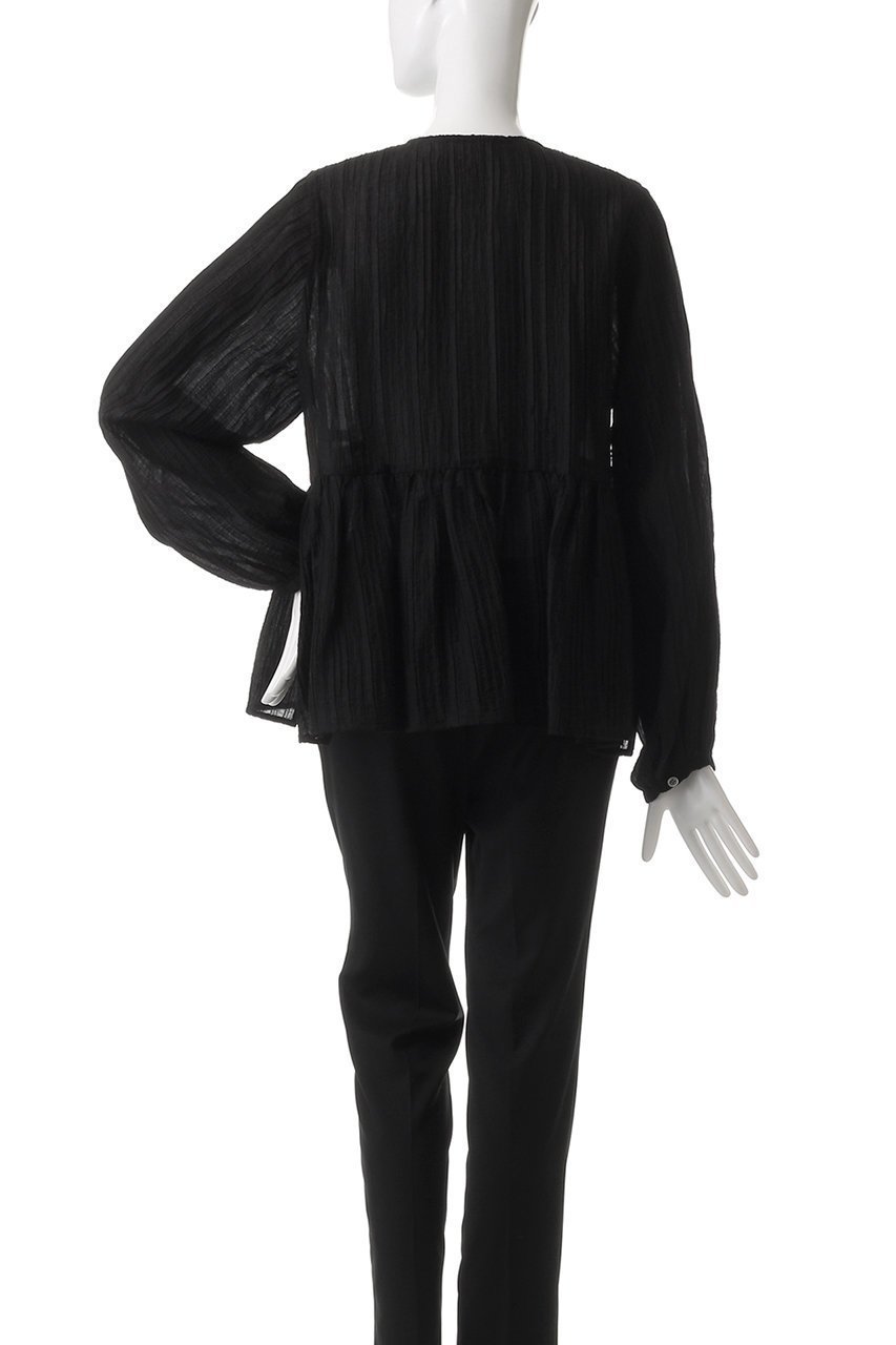 【エリオポール/heliopole】のストライプクレープサイドスリットブラウス 人気、トレンドファッション・服の通販 founy(ファニー) 　ファッション　Fashion　レディースファッション　Fashion for Women　トップス・カットソー　Cut & Sew Tops　シャツ・ブラウス・オフィスカジュアル　Elegant Blouses & Button-Ups　シアー　Sheer, See-Through　ストライプ　Stripe, Striped Pattern　スリーブ　Sleeve, Long Sleeve / Short Sleeve　ロング　Long, Long-Length　夏　Summer　春　Spring　S/S・春夏　SS, Spring/Summer, Warm Season　other-4|ID: prp329100004383044 ipo3291000000032909816