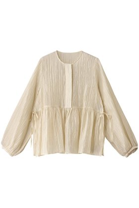 【エリオポール/heliopole】のストライプクレープサイドスリットブラウス 人気、トレンドファッション・服の通販 founy(ファニー) ファッション Fashion レディースファッション Fashion for Women トップス・カットソー Cut & Sew Tops シャツ・ブラウス・オフィスカジュアル Elegant Blouses & Button-Ups シアー Sheer, See-Through ストライプ Stripe, Striped Pattern スリーブ Sleeve, Long Sleeve / Short Sleeve ロング Long, Long-Length 夏 Summer 春 Spring S/S・春夏 SS, Spring/Summer, Warm Season |ID:prp329100004383044