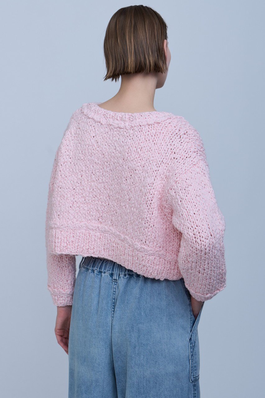 【ハウス オブ ロータス/HOUSE OF LOTUS】のハンドニットカーディガン 人気、トレンドファッション・服の通販 founy(ファニー) 　ファッション　Fashion　レディースファッション　Fashion for Women　トップス・カットソー　Cut & Sew Tops　ニット　Knit Tops & Sweaters　カーディガン・羽織り　Layered Style Cardigans　カーディガン　Cardigan, Knitwear　ショート　Short, Short Length　デニム　Denim, Jeans Material　ハンド　Hand, Handmade　フェミニン　Feminine, Girly　モダン　Modern, Contemporary　ラウンド　Round, Round Neck　再入荷　Restock / Back in Stock　other-8|ID: prp329100004383051 ipo3291000000032952372