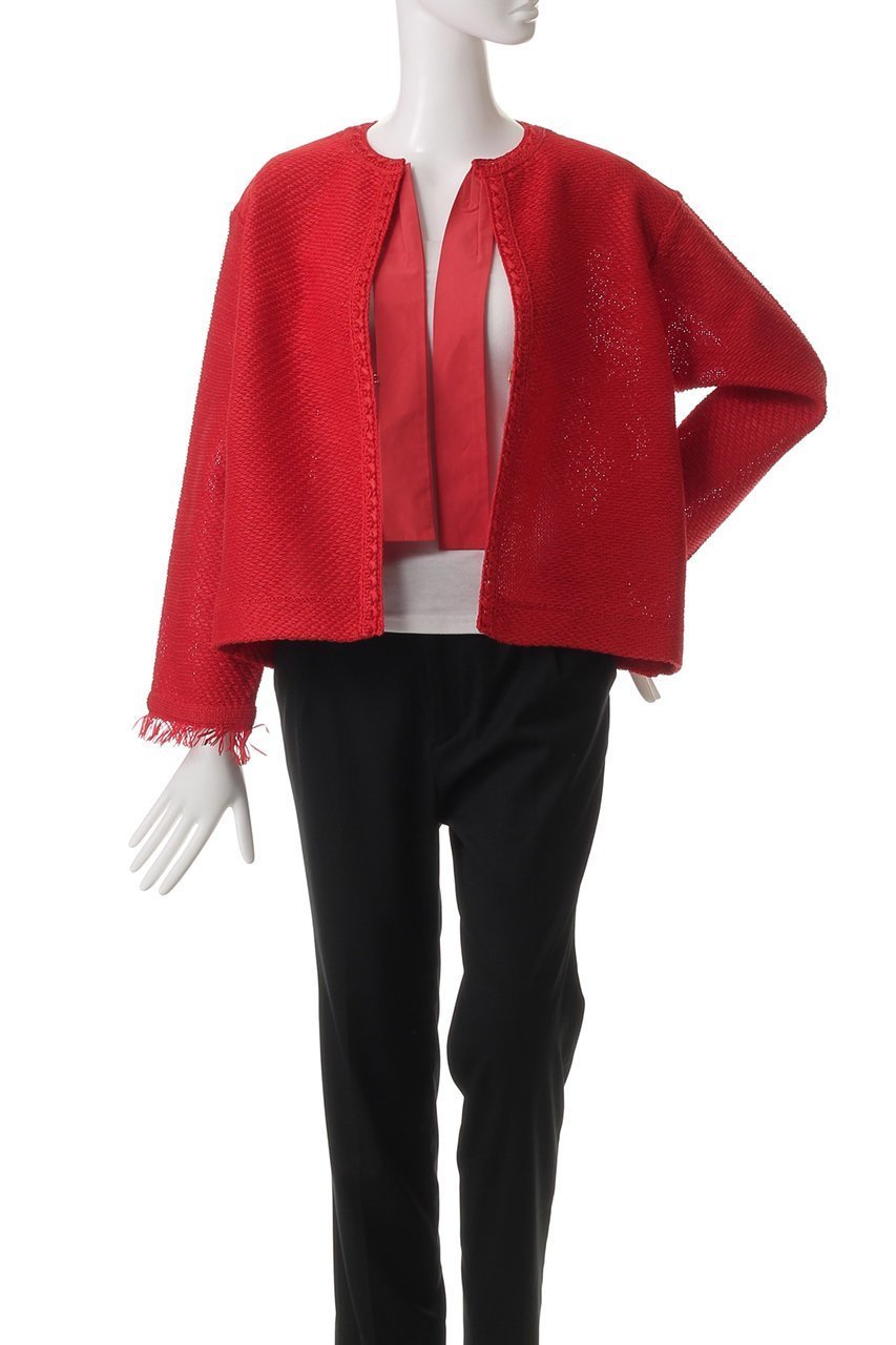 【ハウス オブ ロータス/HOUSE OF LOTUS】のツイードジャガードジャケット 人気、トレンドファッション・服の通販 founy(ファニー) 　ファッション　Fashion　レディースファッション　WOMEN　アウター　Coat Outerwear　ジャケット　Jackets　かぎ針　Crochet　ジャカード　Jacquard　ジャケット　Jacket　リボン　Ribbon　other-7|ID: prp329100004383052 ipo3291000000031334196