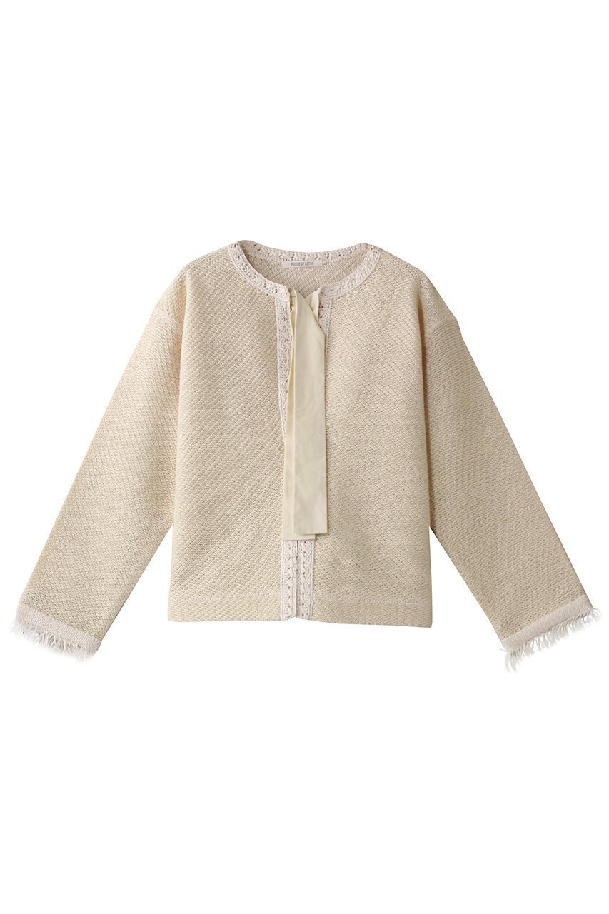 【ハウス オブ ロータス/HOUSE OF LOTUS】のツイードジャガードジャケット 人気、トレンドファッション・服の通販 founy(ファニー) 　ファッション　Fashion　レディースファッション　Fashion for Women　アウター　Coat / Outerwear Collection　レディースジャケット・軽アウター　Jackets　かぎ針　Crochet　ジャカード／ジャガード　Jacquard, Woven Pattern　ジャケット　Jacket, Outerwear　リボン　Ribbon, Bow　 other-1|ID: prp329100004383052 ipo3291000000034952652