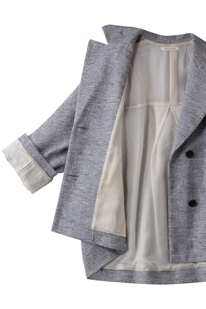 【ハウス オブ ロータス/HOUSE OF LOTUS】のミックスツイードケープライクコート 人気、トレンドファッション・服の通販 founy(ファニー) 　ファッション　Fashion　レディースファッション　Fashion for Women　アウター　Coat / Outerwear Collection　コート・ロングコート・ピーコート　Long Coats, Peacoats & More　アクリル　Acrylic Material　インナー　Innerwear　カッティング　Cutting Detail　スタイリッシュ　Stylish, Fashionable　ツイード　Twill, Twill Weave　ハーフ　Half, Half-Length　ビッグ　Big, Oversized　フォルム　Silhouette, Form　フロント　Front, Front Design　ボトム　Bottoms, Lower Wear　ロング　Long, Long-Length　再入荷　Restock / Back in Stock　無地　Plain, Solid Color　other-6|ID: prp329100004383053 ipo3291000000032929056