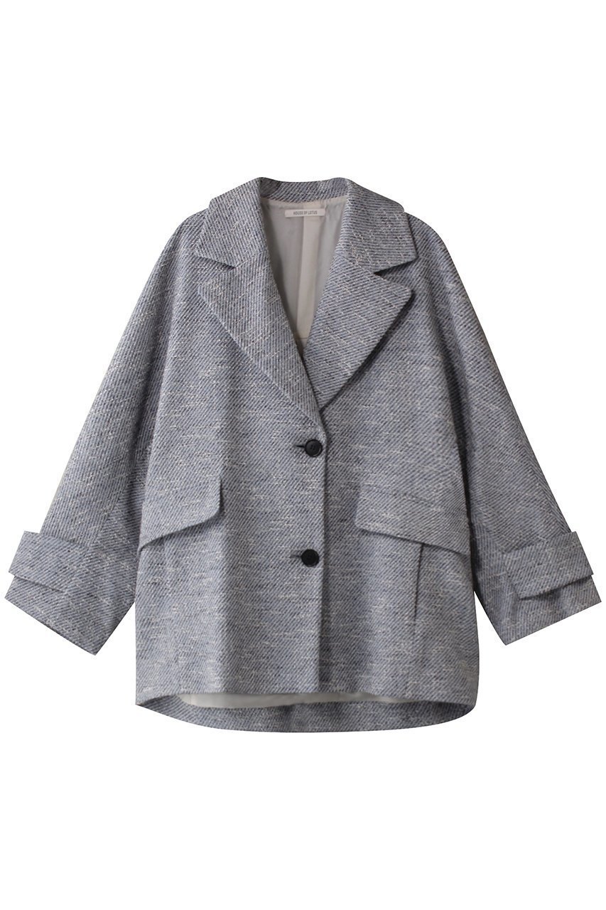 【ハウス オブ ロータス/HOUSE OF LOTUS】のミックスツイードケープライクコート 人気、トレンドファッション・服の通販 founy(ファニー) 　ファッション　Fashion　レディースファッション　Fashion for Women　アウター　Coat / Outerwear Collection　コート・ロングコート・ピーコート　Long Coats, Peacoats & More　アクリル　Acrylic Material　インナー　Innerwear　カッティング　Cutting Detail　スタイリッシュ　Stylish, Fashionable　ツイード　Twill, Twill Weave　ハーフ　Half, Half-Length　ビッグ　Big, Oversized　フォルム　Silhouette, Form　フロント　Front, Front Design　ボトム　Bottoms, Lower Wear　ロング　Long, Long-Length　無地　Plain, Solid Color　 other-1|ID: prp329100004383053 ipo3291000000034952669