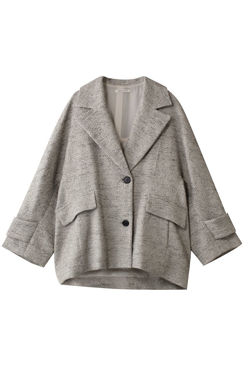 【ハウス オブ ロータス/HOUSE OF LOTUS】のミックスツイードケープライクコート インテリア・キッズ・メンズ・レディースファッション・服の通販 founy(ファニー) 　ファッション　Fashion　レディースファッション　Fashion for Women　アウター　Coat / Outerwear Collection　コート・ロングコート・ピーコート　Long Coats, Peacoats & More　アクリル　Acrylic Material　インナー　Innerwear　カッティング　Cutting Detail　スタイリッシュ　Stylish, Fashionable　ツイード　Twill, Twill Weave　ハーフ　Half, Half-Length　ビッグ　Big, Oversized　フォルム　Silhouette, Form　フロント　Front, Front Design　ボトム　Bottoms, Lower Wear　ロング　Long, Long-Length　無地　Plain, Solid Color　ブラック系|ID: prp329100004383053 ipo3291000000034952672