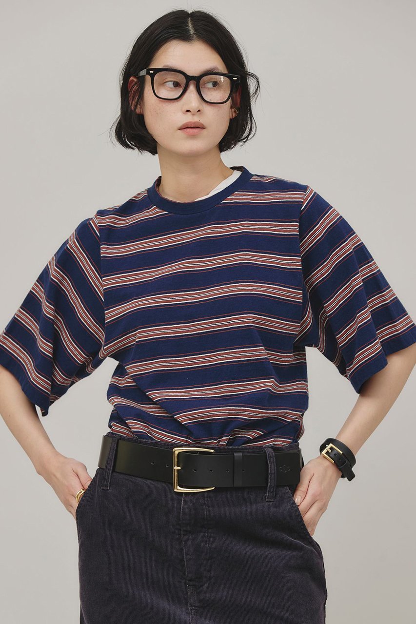 【カレンソロジー/Curensology】の〈&RC〉カラーボーダーTシャツ インテリア・キッズ・メンズ・レディースファッション・服の通販 founy(ファニー) 　ファッション　Fashion　レディースファッション　Ladies' Fashion Online　トップス・カットソー　Cut & Sew Tops　シャツ/ブラウス　Elegant Blouses & Button-Ups　ロング / Tシャツ　Longline T-Shirts & Tees　カットソー　Tops & T-Shirts　ショート　Short　スリーブ　Sleeve　ボーダー　Border　ヴィンテージ　Vintage　NEW・新作・新着・新入荷　New Arrivals　ネイビー|ID: prp329100004383063 ipo3291000000032694720