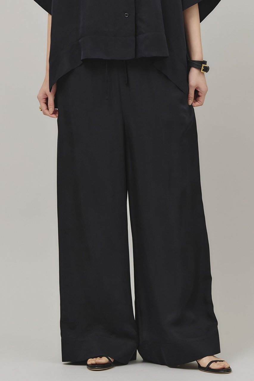 【カレンソロジー/Curensology】のシルキードロストパンツ インテリア・キッズ・メンズ・レディースファッション・服の通販 founy(ファニー) 　ファッション　Fashion　レディースファッション　Ladies' Fashion Online　パンツ　Pants　なめらか　Smooth　キュプラ　Cupra　シルキー　Silky　シルク　Silk　シンプル　Simple　ドローストリング　Drawstring　エレガント 上品　Elegant　再入荷　Restock/Back In Stock/Re Arrival　ネイビー|ID: prp329100004383068 ipo3291000000032613694