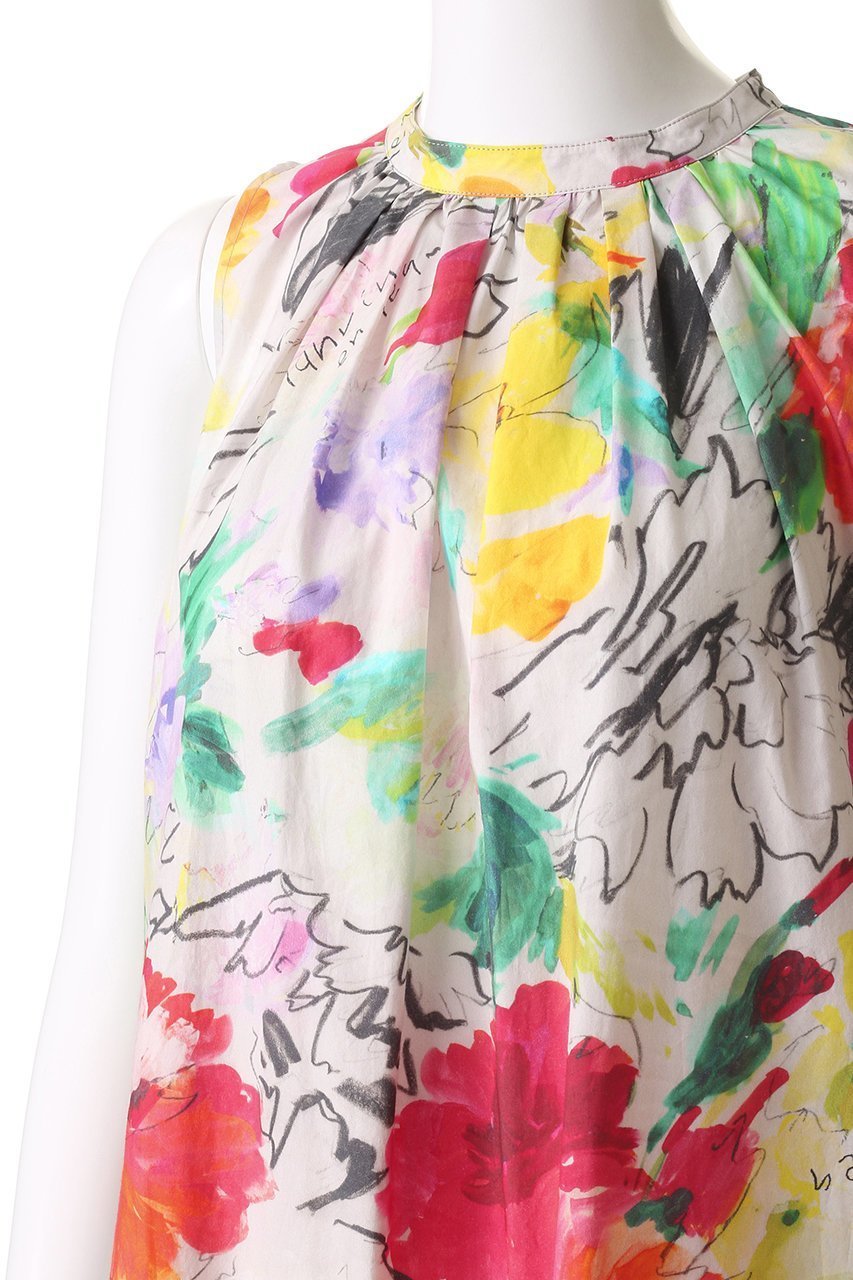 【ランバン オン ブルー/LANVIN en Bleu】のfleur de fleur ワンピース 人気、トレンドファッション・服の通販 founy(ファニー) 　ファッション　Fashion　レディースファッション　Fashion for Women　ワンピース　Dresses　チュニック　Tunic Tops & Dresses　サマー　Summer, Summer Style　スペシャル　Special, Limited Edition　タイプライター　Typewriter Fabric, Crisp Cotton　チュニック　Tunic, Long Top　ドレス　Dress, One-Piece　バランス　Balance, Style Balance　フラワー　Flower, Floral　プリント　Print, Printed Pattern　リボン　Ribbon, Bow　ロング　Long, Long-Length　other-5|ID: prp329100004383077 ipo3291000000032858848