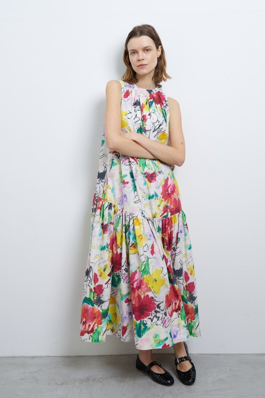 【ランバン オン ブルー/LANVIN en Bleu】のfleur de fleur ワンピース 人気、トレンドファッション・服の通販 founy(ファニー) 　ファッション　Fashion　レディースファッション　Fashion for Women　ワンピース　Dresses　チュニック　Tunic Tops & Dresses　サマー　Summer, Summer Style　スペシャル　Special, Limited Edition　タイプライター　Typewriter Fabric, Crisp Cotton　チュニック　Tunic, Long Top　ドレス　Dress, One-Piece　バランス　Balance, Style Balance　フラワー　Flower, Floral　プリント　Print, Printed Pattern　リボン　Ribbon, Bow　ロング　Long, Long-Length　other-8|ID: prp329100004383077 ipo3291000000032858867