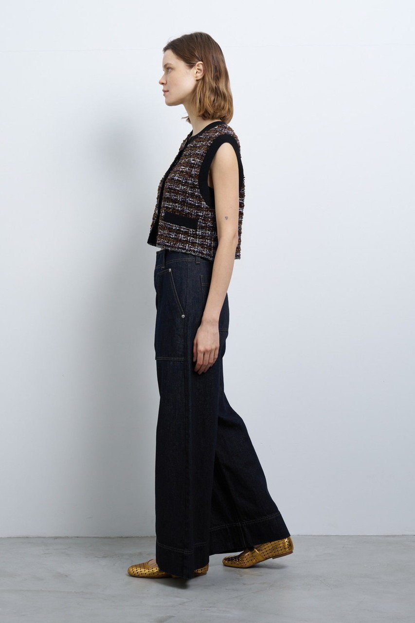 【ランバン オン ブルー/LANVIN en Bleu】のサマーニットツィードベスト 人気、トレンドファッション・服の通販 founy(ファニー) 　ファッション　Fashion　レディースファッション　WOMEN　トップス・カットソー　Tops/Tshirt　ニット　Knit Tops　ベスト/ジレ　Gilets/Vests　プルオーバー　Pullover　おすすめ　Recommend　ツイード　Tweed　ノースリーブ　No Sleeve　ベスト　Vest　メタル　Metal　other-8|ID: prp329100004383079 ipo3291000000031333160