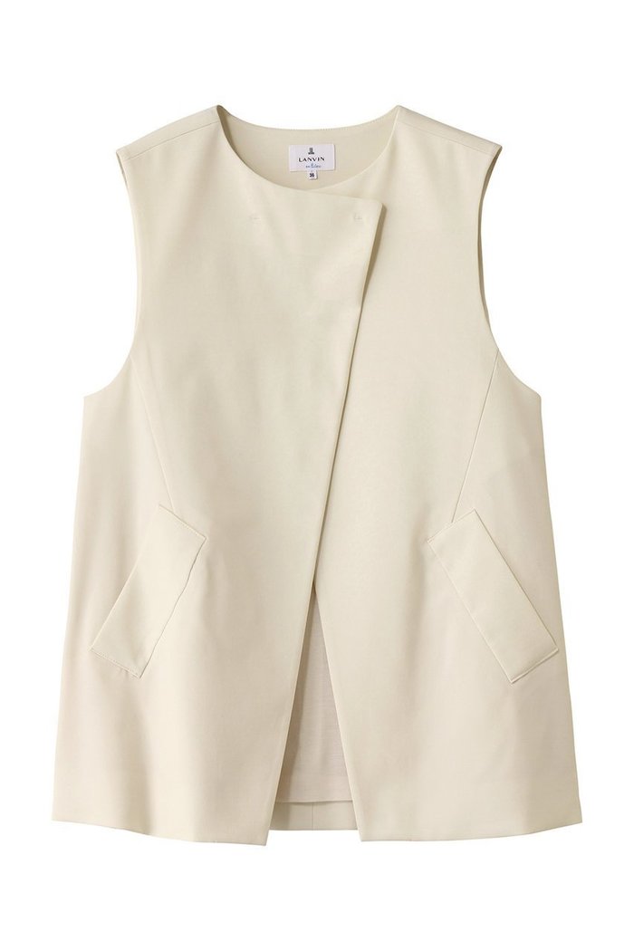 【ランバン オン ブルー/LANVIN en Bleu】のウールポリエステルフレアベスト インテリア・キッズ・メンズ・レディースファッション・服の通販 founy(ファニー) https://founy.com/ ファッション Fashion レディースファッション Fashion for Women アウター Coat / Outerwear Collection トップス・カットソー Cut & Sew Tops キャミソール&ノースリーブ Camisoles & Sleeveless Tops シャツ・ブラウス・オフィスカジュアル Elegant Blouses & Button-Ups ベスト&ジレ / 重ね着スタイル Vests & Gilets インナー Innerwear ノースリーブ Sleeveless, No-Sleeve ベスト Vest, Waistcoat |ID: prp329100004383080 ipo3291000000034825785