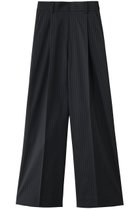 【ランバン オン ブルー/LANVIN en Bleu】のウールポリエステルタックワイドパンツ ネイビー|ID: prp329100004383082 ipo3291000000032787284