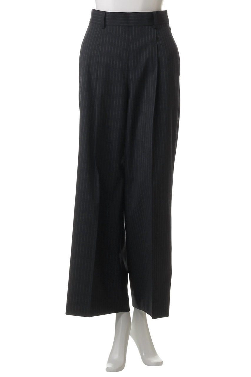 【ランバン オン ブルー/LANVIN en Bleu】のウールポリエステルタックワイドパンツ 人気、トレンドファッション・服の通販 founy(ファニー) 　ファッション　Fashion　レディースファッション　Fashion for Women　パンツ　Pants & Trousers　ストレート　Straight, Straight Cut　スラックス　Slacks, Dress Pants　フィット　Fit, Slim Fit　マニッシュ　Mannish, Boyish　ループ　Loop, Loop Knit　ロング　Long, Long-Length　ワイド　Wide, Wide Fit　other-2|ID: prp329100004383082 ipo3291000000032787289