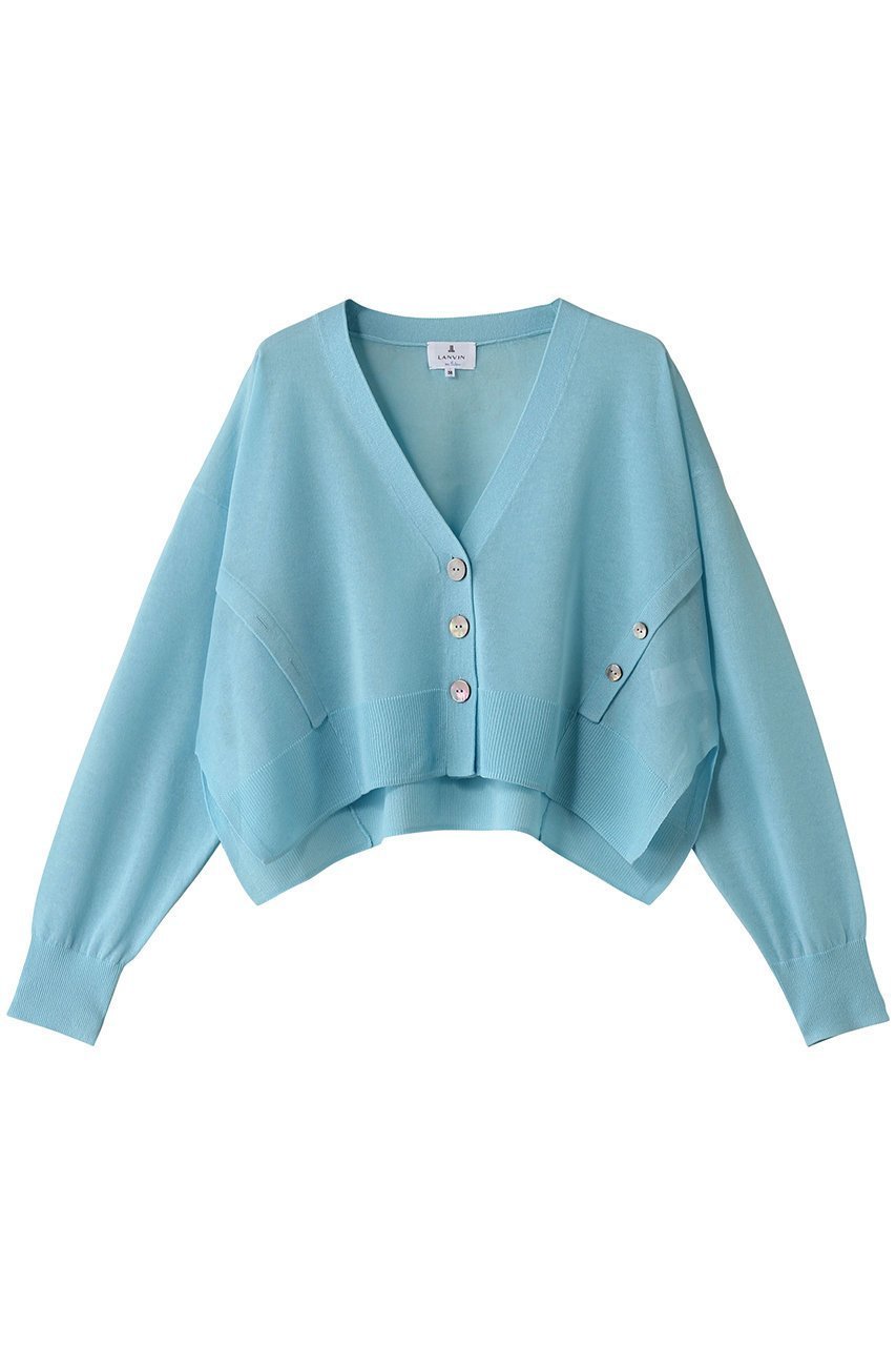 【ランバン オン ブルー/LANVIN en Bleu】のショートメニーウェイカーディガン インテリア・キッズ・メンズ・レディースファッション・服の通販 founy(ファニー) 　ファッション　Fashion　レディースファッション　Fashion for Women　トップス・カットソー　Cut & Sew Tops　ニット　Knit Tops & Sweaters　カーディガン・羽織り　Layered Style Cardigans　カーディガン　Cardigan, Knitwear　バランス　Balance, Style Balance　今季　This Season, Current Season　ブルー|ID: prp329100004383084 ipo3291000000032950043