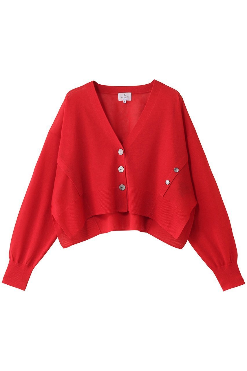 【ランバン オン ブルー/LANVIN en Bleu】のショートメニーウェイカーディガン インテリア・キッズ・メンズ・レディースファッション・服の通販 founy(ファニー) 　ファッション　Fashion　レディースファッション　Fashion for Women　トップス・カットソー　Cut & Sew Tops　ニット　Knit Tops & Sweaters　カーディガン・羽織り　Layered Style Cardigans　カーディガン　Cardigan, Knitwear　バランス　Balance, Style Balance　今季　This Season, Current Season　レッド|ID: prp329100004383084 ipo3291000000032950048