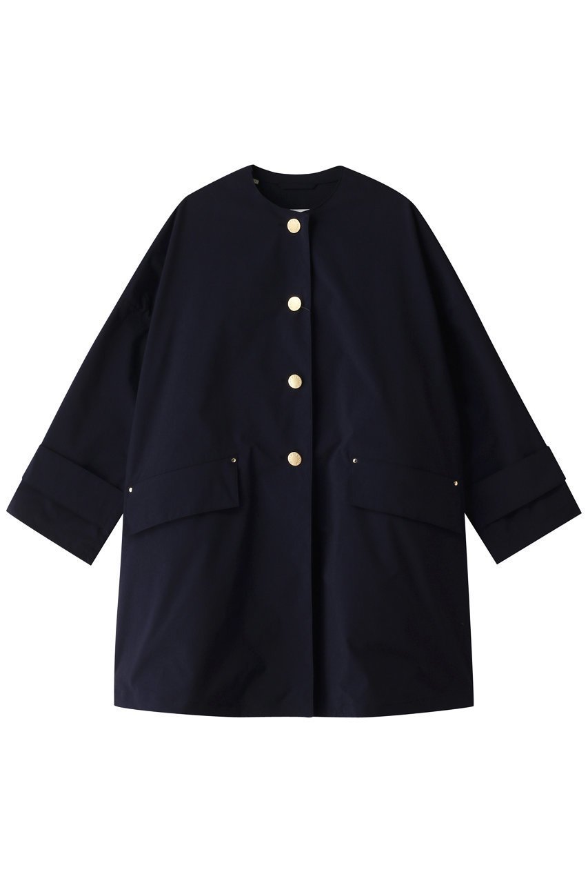 【マッキントッシュ/MACKINTOSH】のHUMBIE はっ水ポリエステル ノーカラーコート インテリア・キッズ・メンズ・レディースファッション・服の通販 founy(ファニー) 　ファッション　Fashion　レディースファッション　Fashion for Women　アウター　Coat / Outerwear Collection　コート・ロングコート・ピーコート　Long Coats, Peacoats & More　ロング　Long, Long-Length　人気　Popular, Best Seller　定番　Standard, Basic Item　ネイビー|ID: prp329100004383090 ipo3291000000032926274