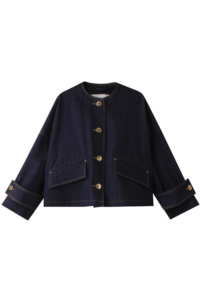 【マッキントッシュ/MACKINTOSH】のHUMBIE ノーカラーデニムジャケット インテリア・キッズ・メンズ・レディースファッション・服の通販 founy(ファニー) 　ファッション　Fashion　レディースファッション　Fashion for Women　アウター　Coat / Outerwear Collection　レディースジャケット・軽アウター　Jackets　デニムジャケット / カジュアルアウター　Denim Jackets　ショート　Short, Short Length　ジャケット　Jacket, Outerwear　デニム　Denim, Jeans Material　トレンド　Trend, Trending Now　インディゴ|ID: prp329100004383096 ipo3291000000035960608
