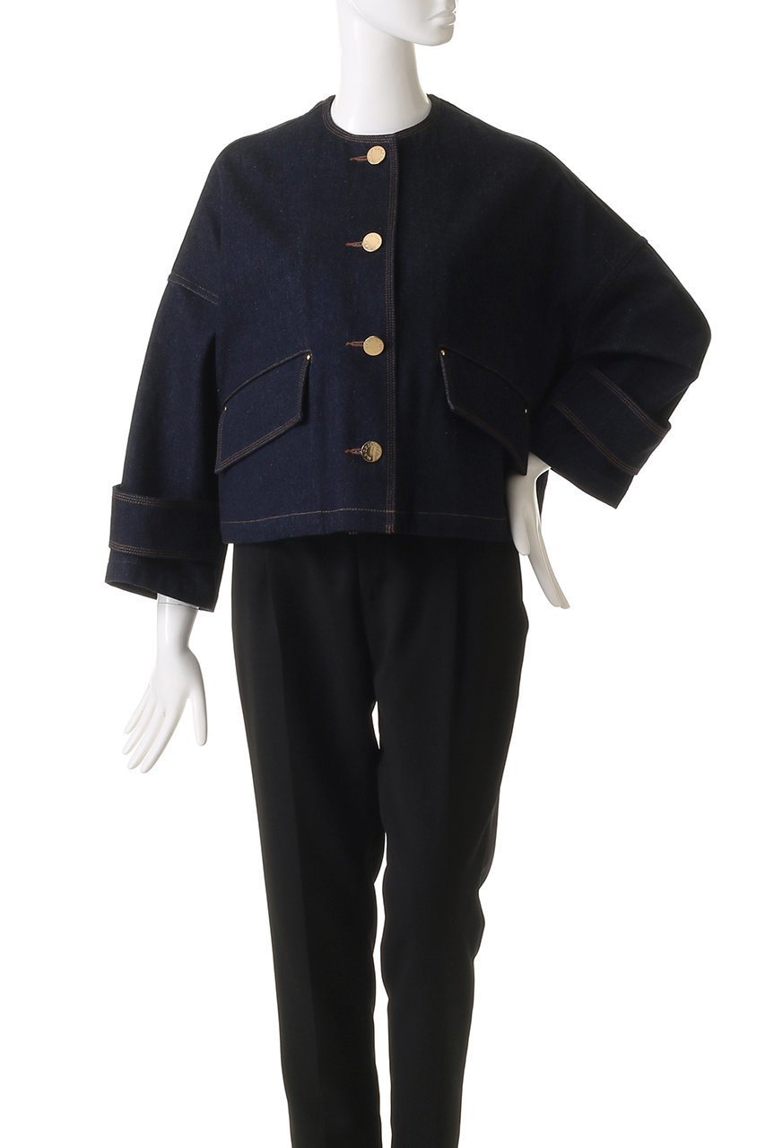 【マッキントッシュ/MACKINTOSH】のHUMBIE ノーカラーデニムジャケット 人気、トレンドファッション・服の通販 founy(ファニー) 　ファッション　Fashion　レディースファッション　Fashion for Women　アウター　Coat / Outerwear Collection　レディースジャケット・軽アウター　Jackets　デニムジャケット / カジュアルアウター　Denim Jackets　ショート　Short, Short Length　ジャケット　Jacket, Outerwear　デニム　Denim, Jeans Material　トレンド　Trend, Trending Now　other-2|ID: prp329100004383096 ipo3291000000035960609