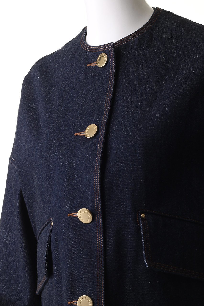 【マッキントッシュ/MACKINTOSH】のHUMBIE ノーカラーデニムジャケット 人気、トレンドファッション・服の通販 founy(ファニー) 　ファッション　Fashion　レディースファッション　Fashion for Women　アウター　Coat / Outerwear Collection　レディースジャケット・軽アウター　Jackets　デニムジャケット / カジュアルアウター　Denim Jackets　ショート　Short, Short Length　ジャケット　Jacket, Outerwear　デニム　Denim, Jeans Material　トレンド　Trend, Trending Now　other-5|ID: prp329100004383096 ipo3291000000035960613