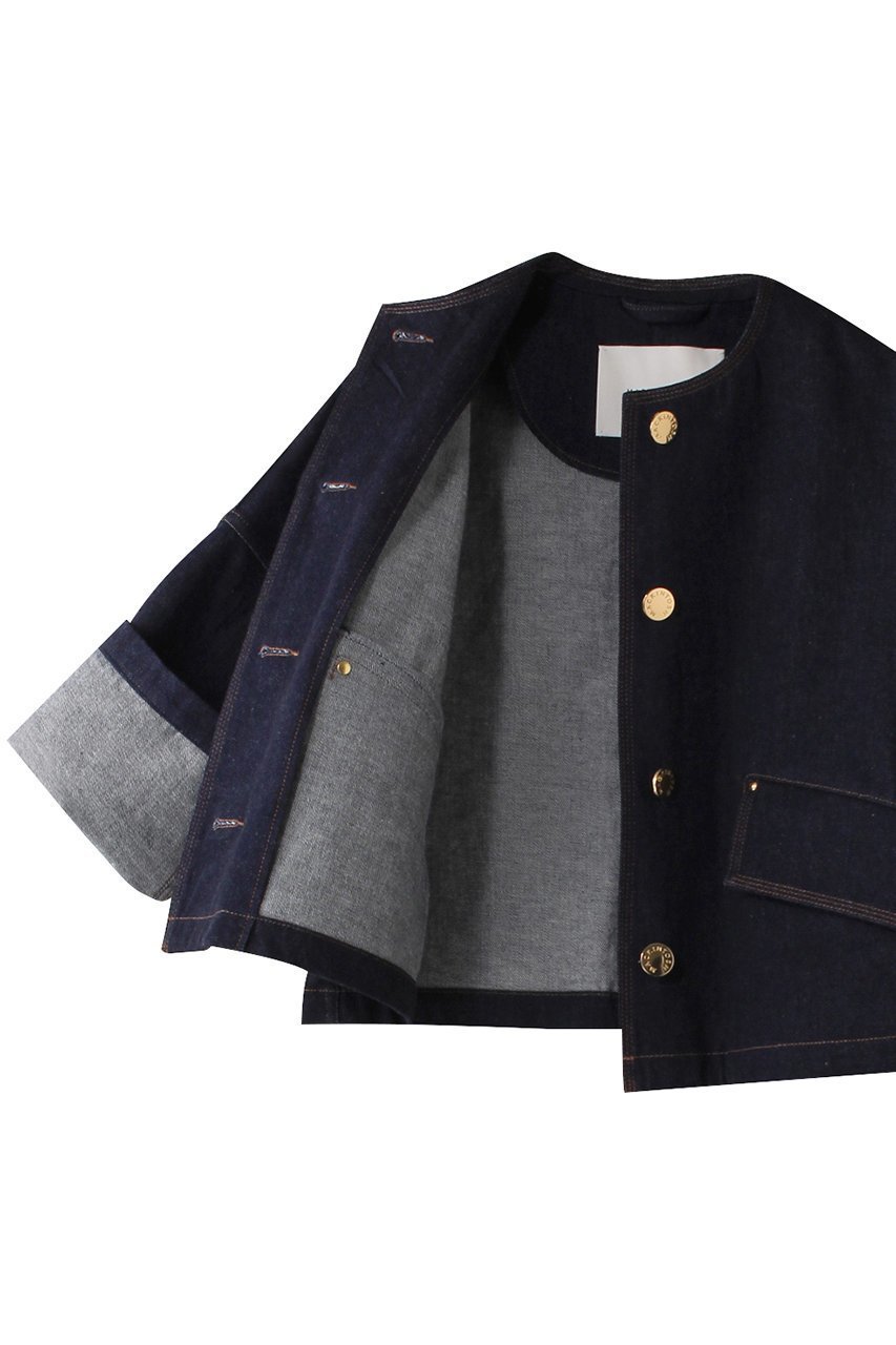 【マッキントッシュ/MACKINTOSH】のHUMBIE ノーカラーデニムジャケット 人気、トレンドファッション・服の通販 founy(ファニー) 　ファッション　Fashion　レディースファッション　Fashion for Women　アウター　Coat / Outerwear Collection　レディースジャケット・軽アウター　Jackets　デニムジャケット / カジュアルアウター　Denim Jackets　ショート　Short, Short Length　ジャケット　Jacket, Outerwear　デニム　Denim, Jeans Material　トレンド　Trend, Trending Now　other-6|ID: prp329100004383096 ipo3291000000035960615