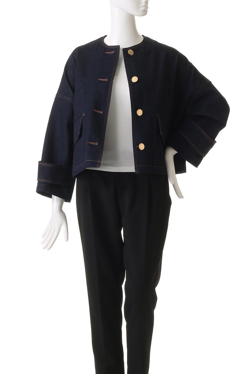 【マッキントッシュ/MACKINTOSH】のHUMBIE ノーカラーデニムジャケット 人気、トレンドファッション・服の通販 founy(ファニー) 　ファッション　Fashion　レディースファッション　Fashion for Women　アウター　Coat / Outerwear Collection　レディースジャケット・軽アウター　Jackets　デニムジャケット / カジュアルアウター　Denim Jackets　ショート　Short, Short Length　ジャケット　Jacket, Outerwear　デニム　Denim, Jeans Material　トレンド　Trend, Trending Now　other-7|ID: prp329100004383096 ipo3291000000035960617