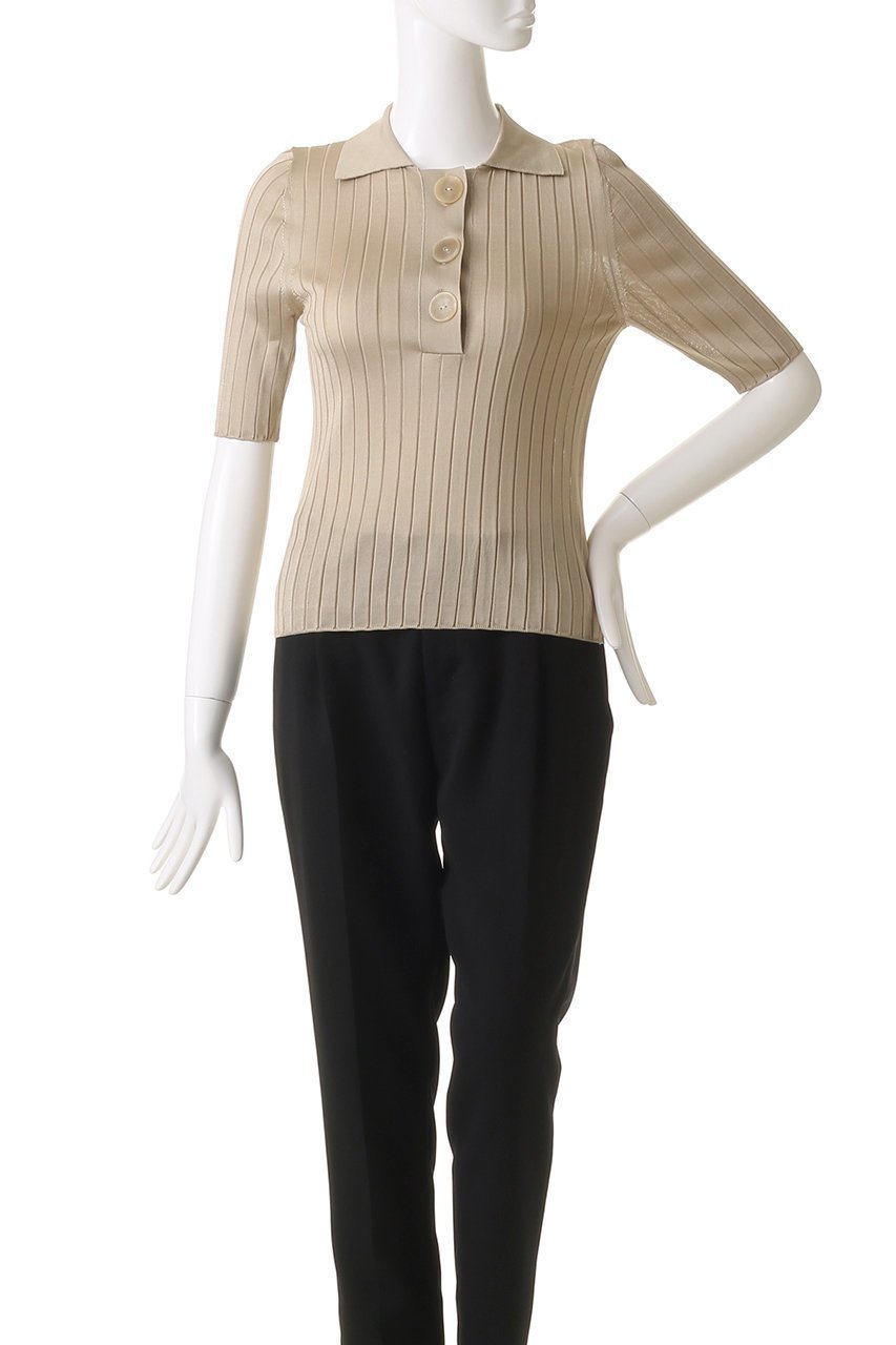 【オブリオ/AUBRIOT】のマルベリーシルク ポロニット 人気、トレンドファッション・服の通販 founy(ファニー) 　ファッション　Fashion　レディースファッション　WOMEN　トップス・カットソー　Tops/Tshirt　ニット　Knit Tops　プルオーバー　Pullover　クラシック　Classic　コンパクト　Compact　シルク　Silk　フォルム　Form　ポロシャツ　Polo Shirt　モダン　Modern　ワイドリブ　Wide Rib　エレガント 上品　Elegant　再入荷　Restock/Back In Stock/Re Arrival　other-2|ID: prp329100004383107 ipo3291000000031333349
