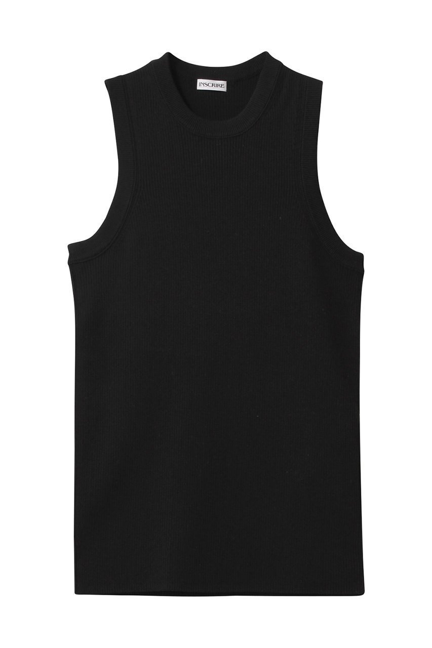 【アンスクリア/INSCRIRE】のコットン リブ タンクトップ インテリア・キッズ・メンズ・レディースファッション・服の通販 founy(ファニー) 　ファッション　Fashion　レディースファッション　Fashion for Women　トップス・カットソー　Cut & Sew Tops　キャミソール&ノースリーブ　Camisoles & Sleeveless Tops　シャツ・ブラウス・オフィスカジュアル　Elegant Blouses & Button-Ups　ロングTシャツ・Tシャツ　Longline T-Shirts & Tees　カットソー・ベーシックTシャツ　Cut-and-Sewn Tops / Stretch Tees & Basics　インナー　Innerwear　キャミソール　Camisole, Spaghetti Strap Top　シアー　Sheer, See-Through　シンプル　Simple, Minimal　タンク　Tank Top, Sleeveless Top　夏　Summer　春　Spring　S/S・春夏　SS, Spring/Summer, Warm Season　ブラック|ID: prp329100004384993 ipo3291000000032797311